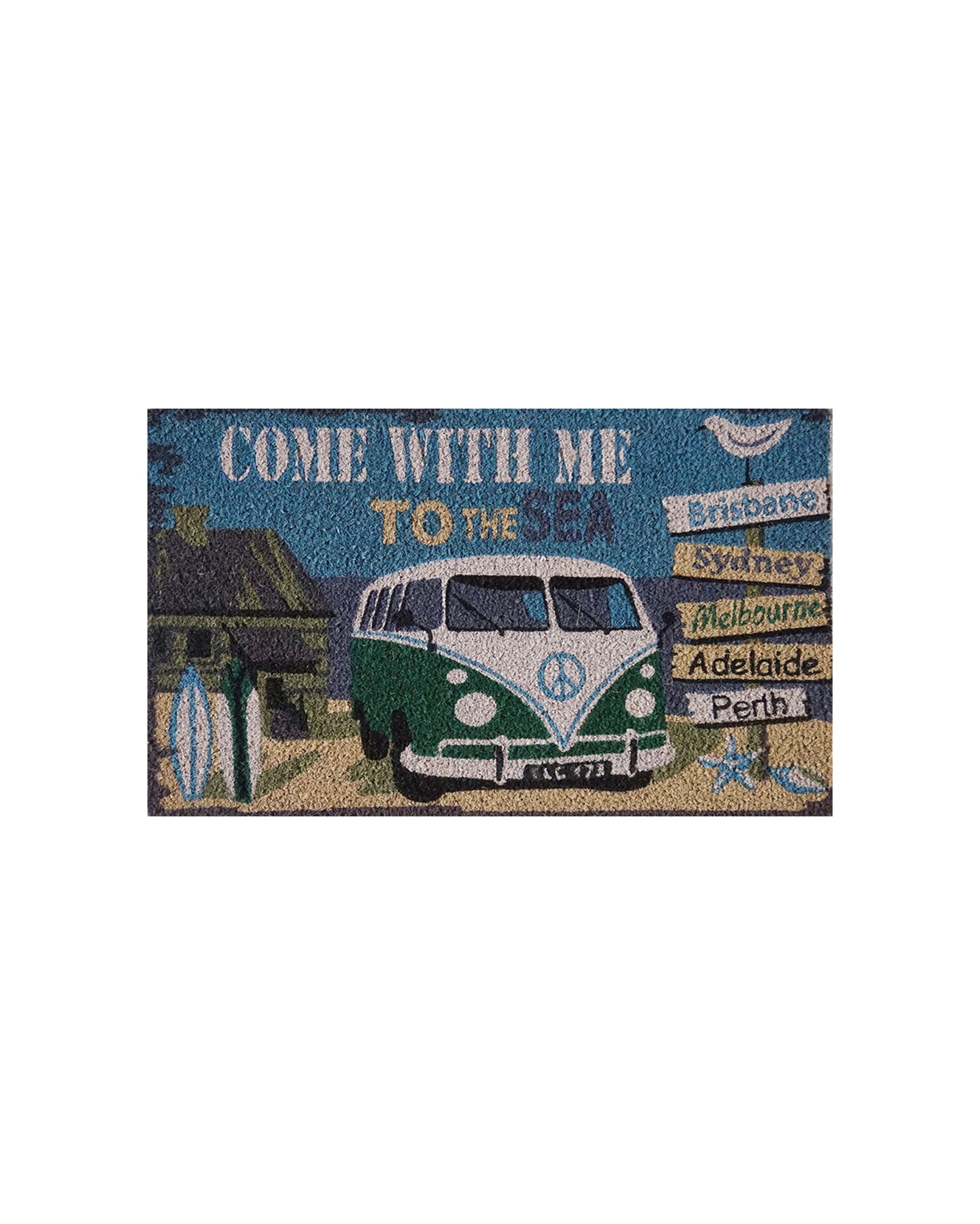 1 Solemate PVC Traveller Kombi 45x75cm Outdoor Doormat PVC Backed Coconut Coir - Multi, 1 of 3