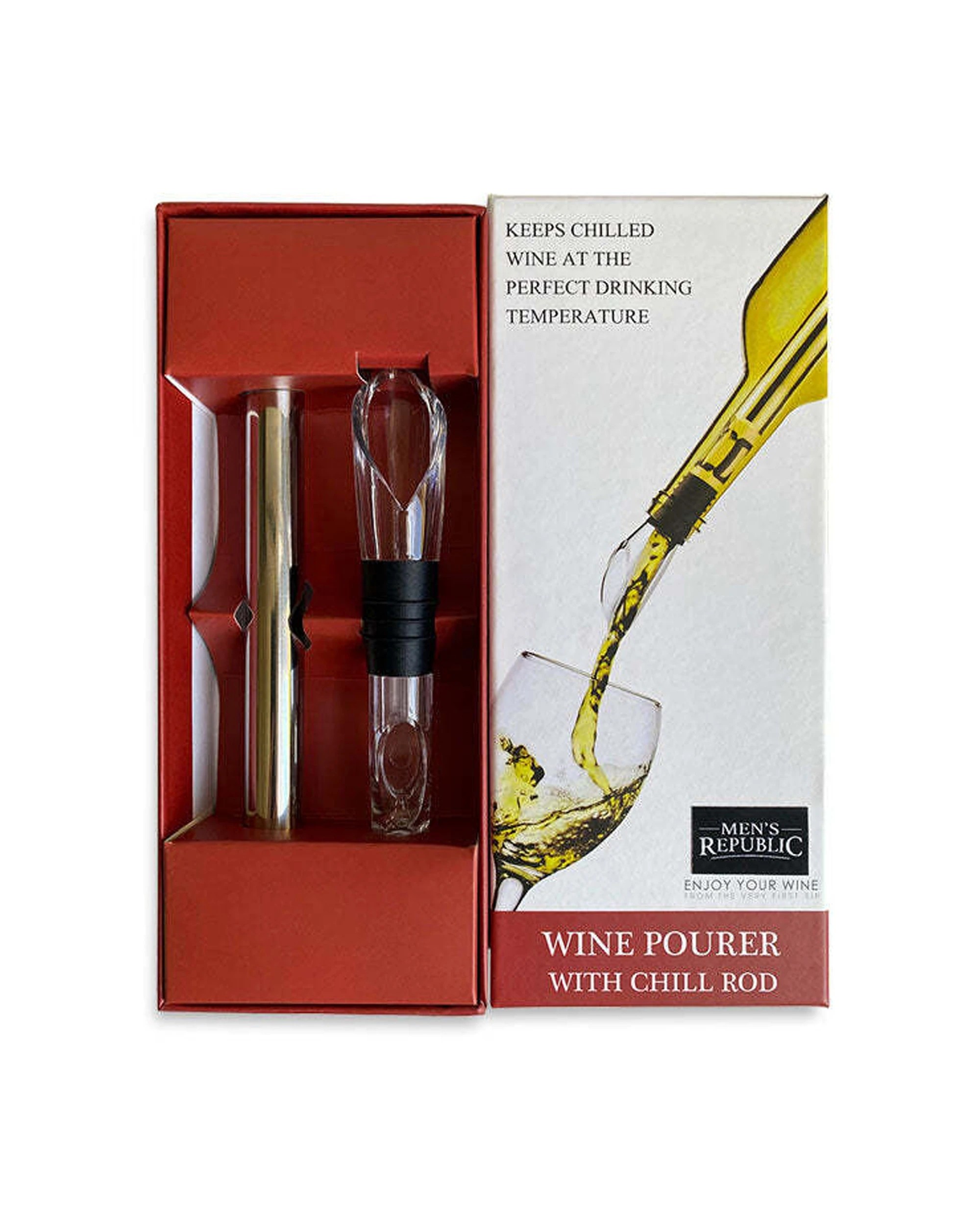 2 Mens Republic Wine Chiller Stick With Aerator And Pourer Stainless Steel - Clear, 2 of 3