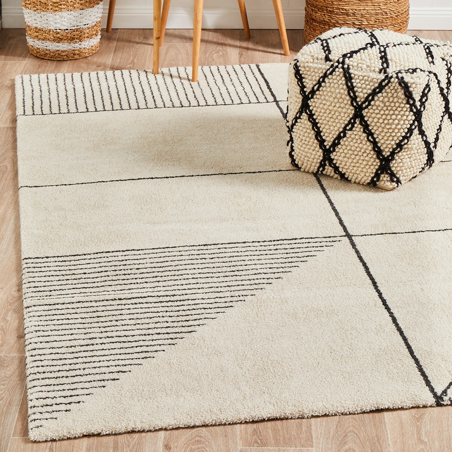 1 Common Ground Rugs Marquee 935 230x160cm - Medium Power Loomed Floor Rug - Natural, 1 of 7