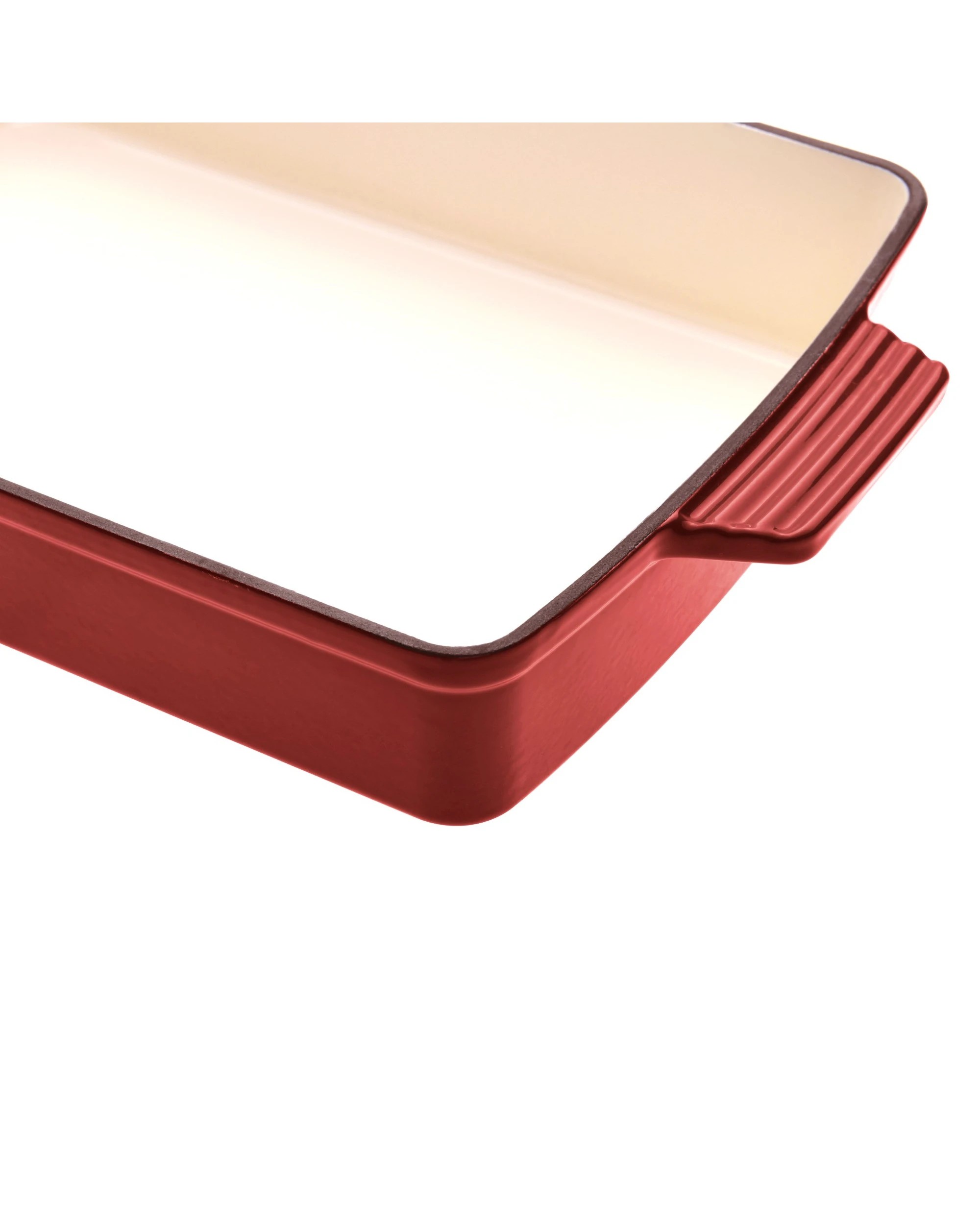 7 Gourmet Kitchen Enamelled Cast Iron Rectangular Baking Pan 33cm - Black Cherry Red, 7 of 9