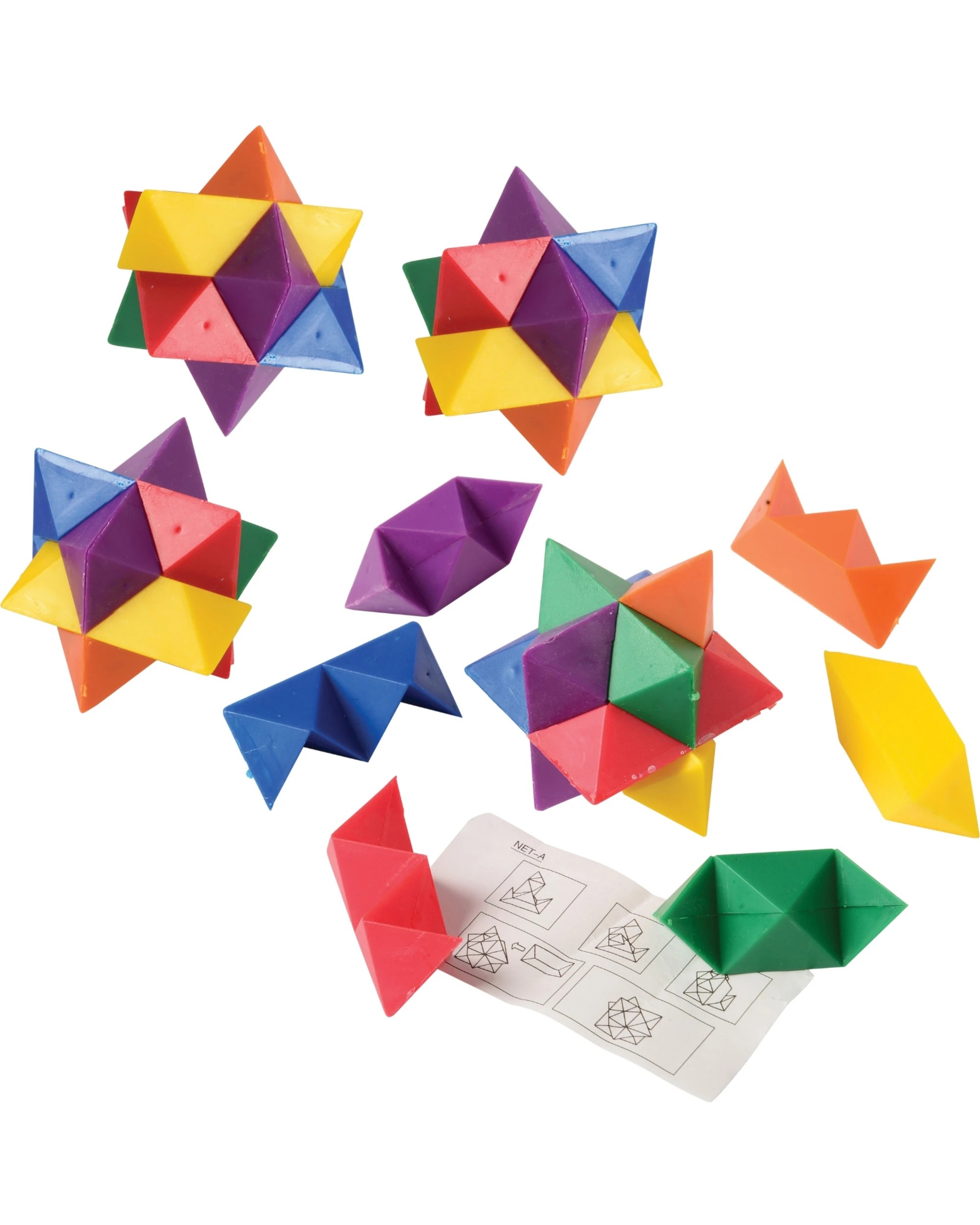4 Partyrama 3D Coloured Geometric Puzzle Toys Pack of 12 - Assorted, 4 of 5