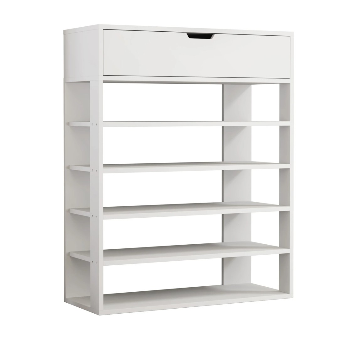 4 Oikiture Shoes Storage Rack 5-tier Shelves Shoe Storage Cabinet Drawer
 - White, 4 of 8
