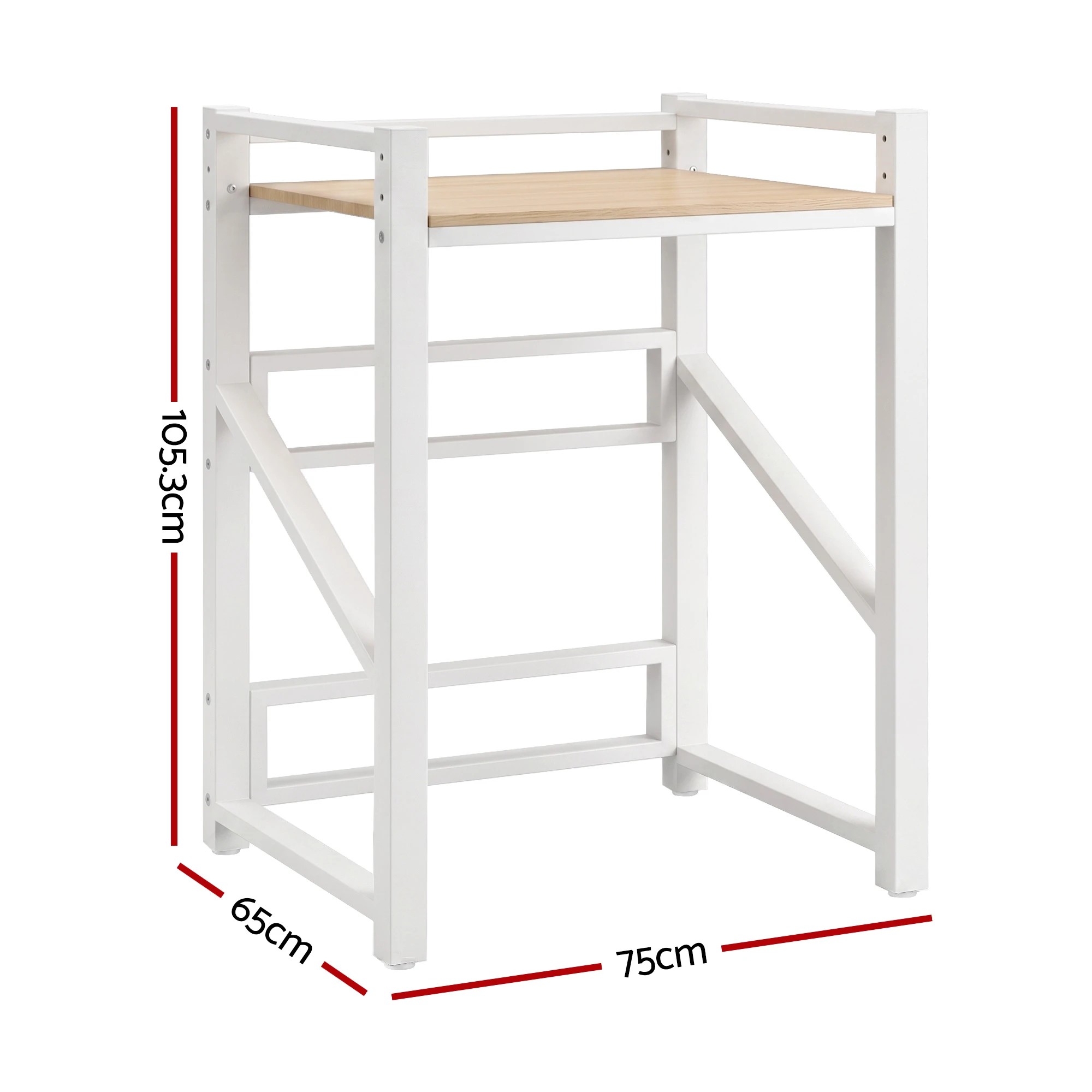 3 Artiss Over Washing Machine Rack Laundry Shelf Space Saver 75cm - Black, 3 of 9