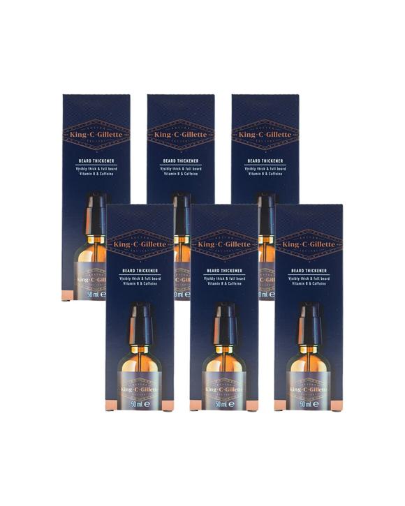 Gillette King C Beard Thickener Serum For Men 50ml 6PK Vitamin Enriched - Multi