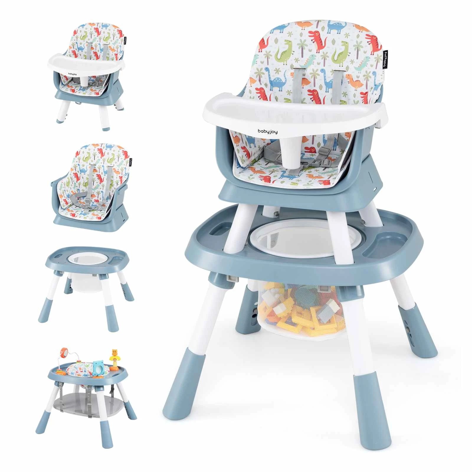 1 Costway 15 in 1 High Chair Convertible Dining Chair Booster Seat - Blue, 1 of 1
