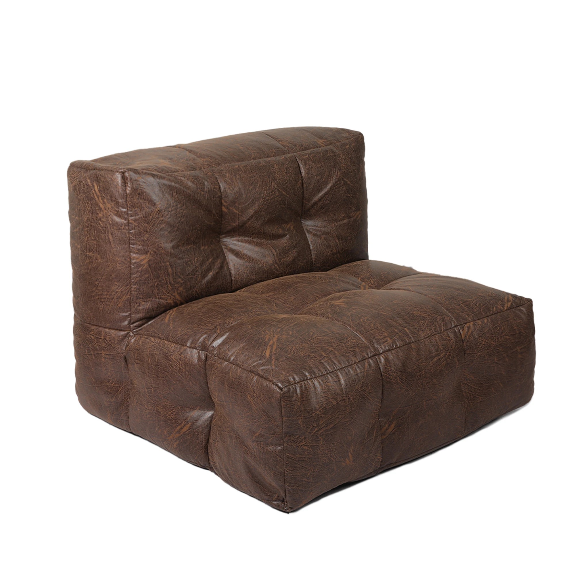 1 Marlow Bean Bag PU Cover Only - Brown, 1 of 6
