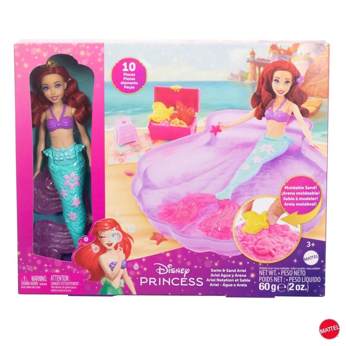 1 Disney Princess Swim & Sand Ariel Fashion Doll, 1 of 5