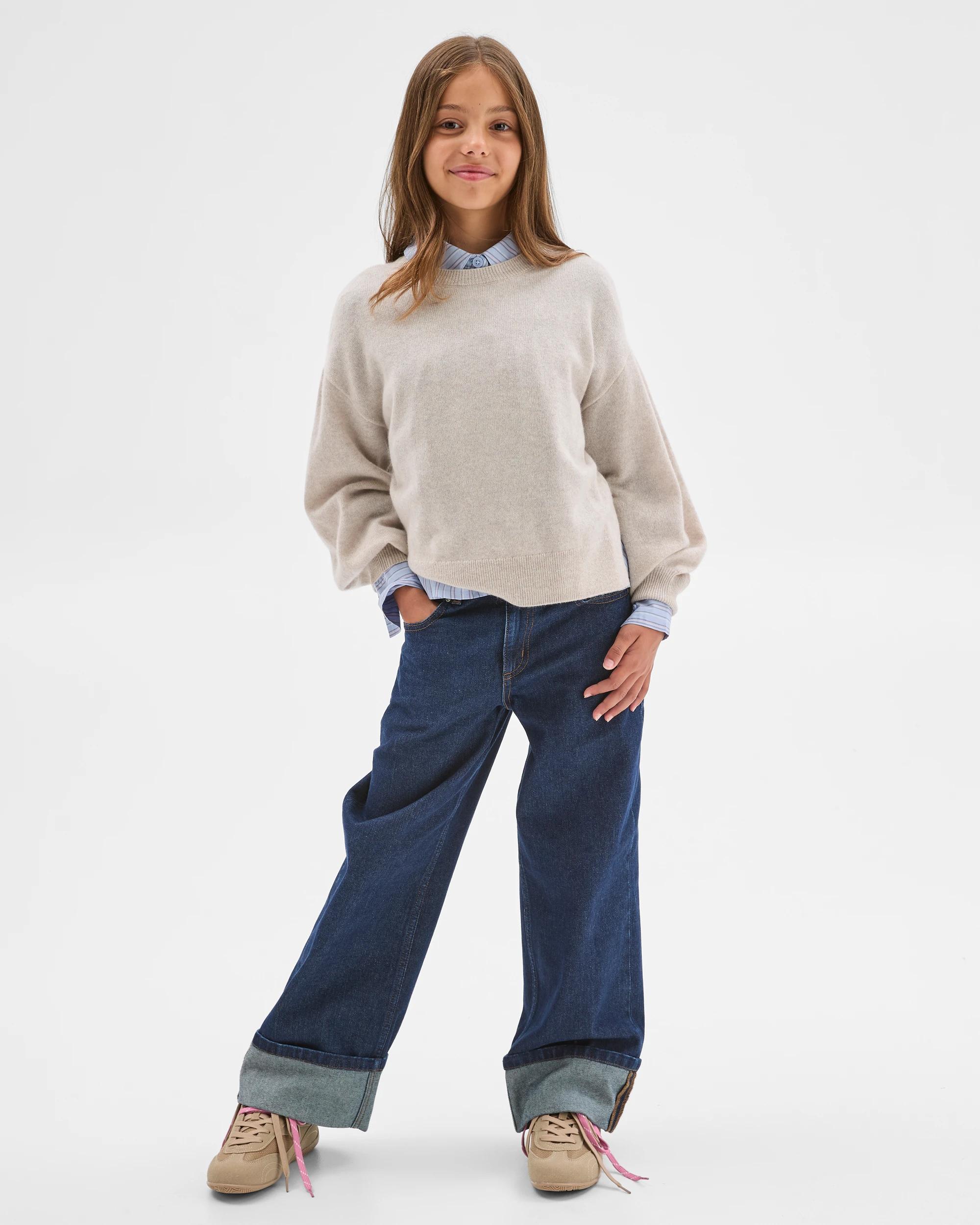 2 Target Kids Cashmere Long Sleeve Knit Sweater OATMEAL MARLE, 2 of 6