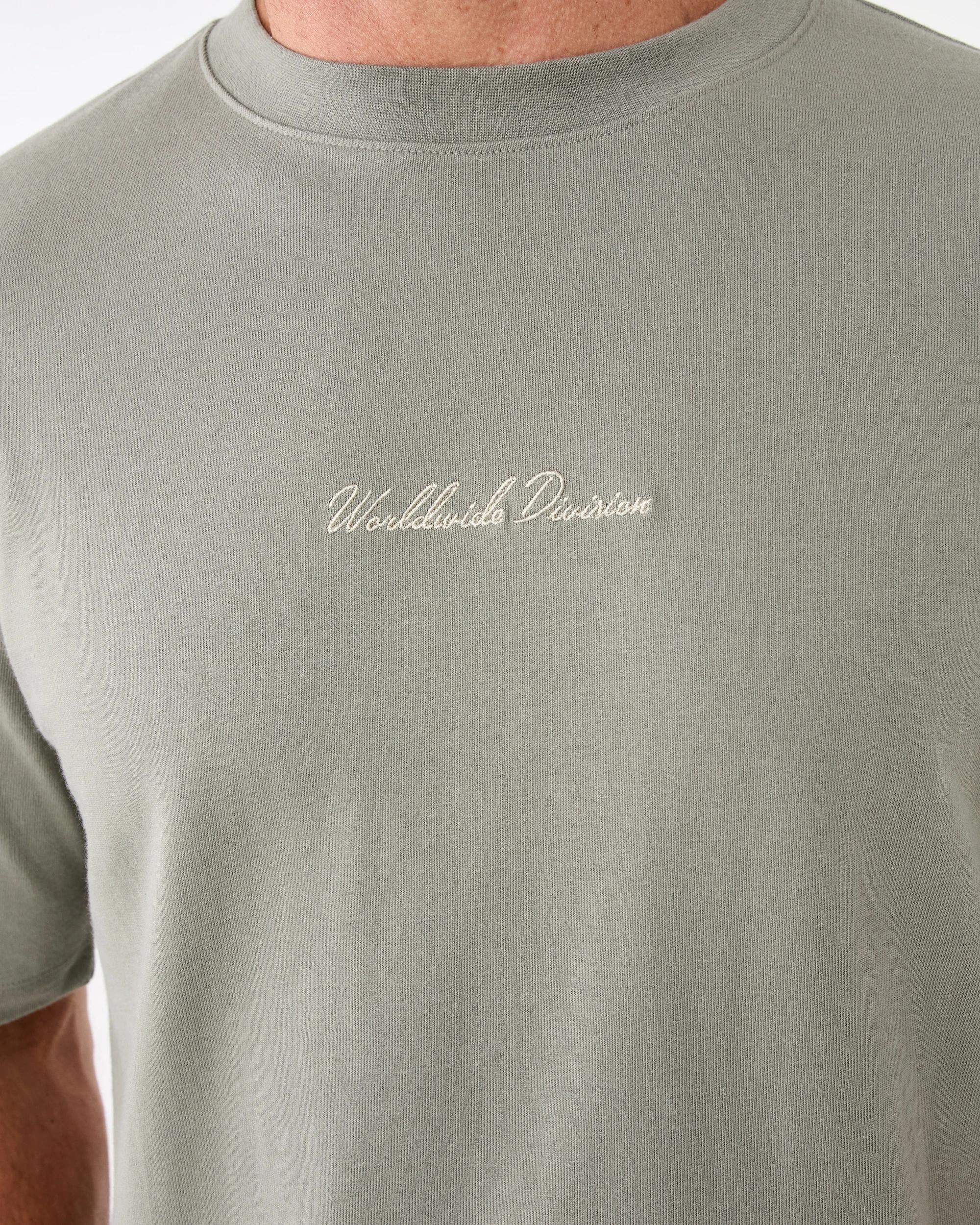 6 Oversized Heavyweight T-shirt Grn Moss, 6 of 6