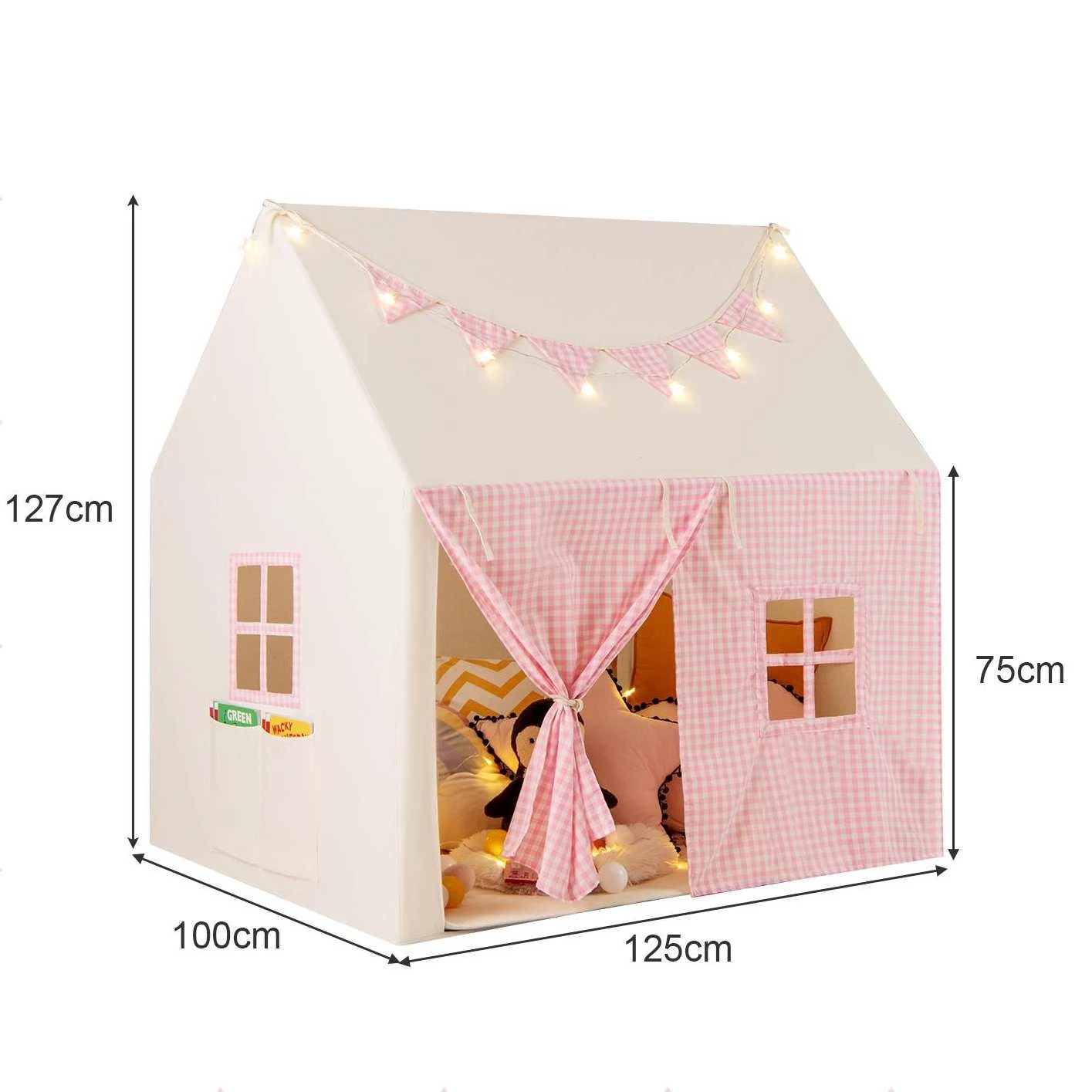 3 Costway Play House Fairy Play Tent Princess Castle Playhouse - Pink, 3 of 3