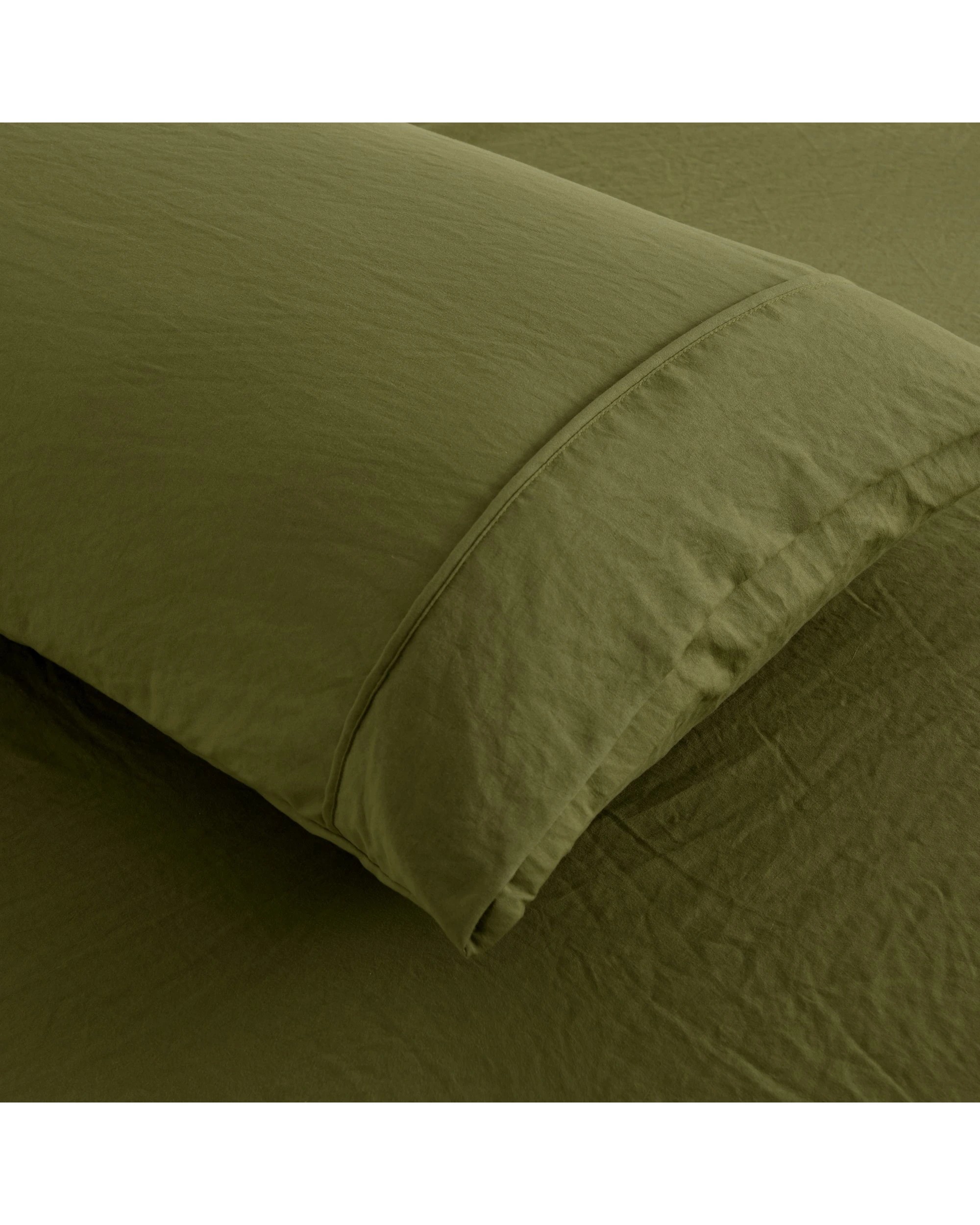 5 Dreamaker Superfine Washed Microfibre Combo Fitted Sheet Set - King Single Bed - Olive, 5 of 8