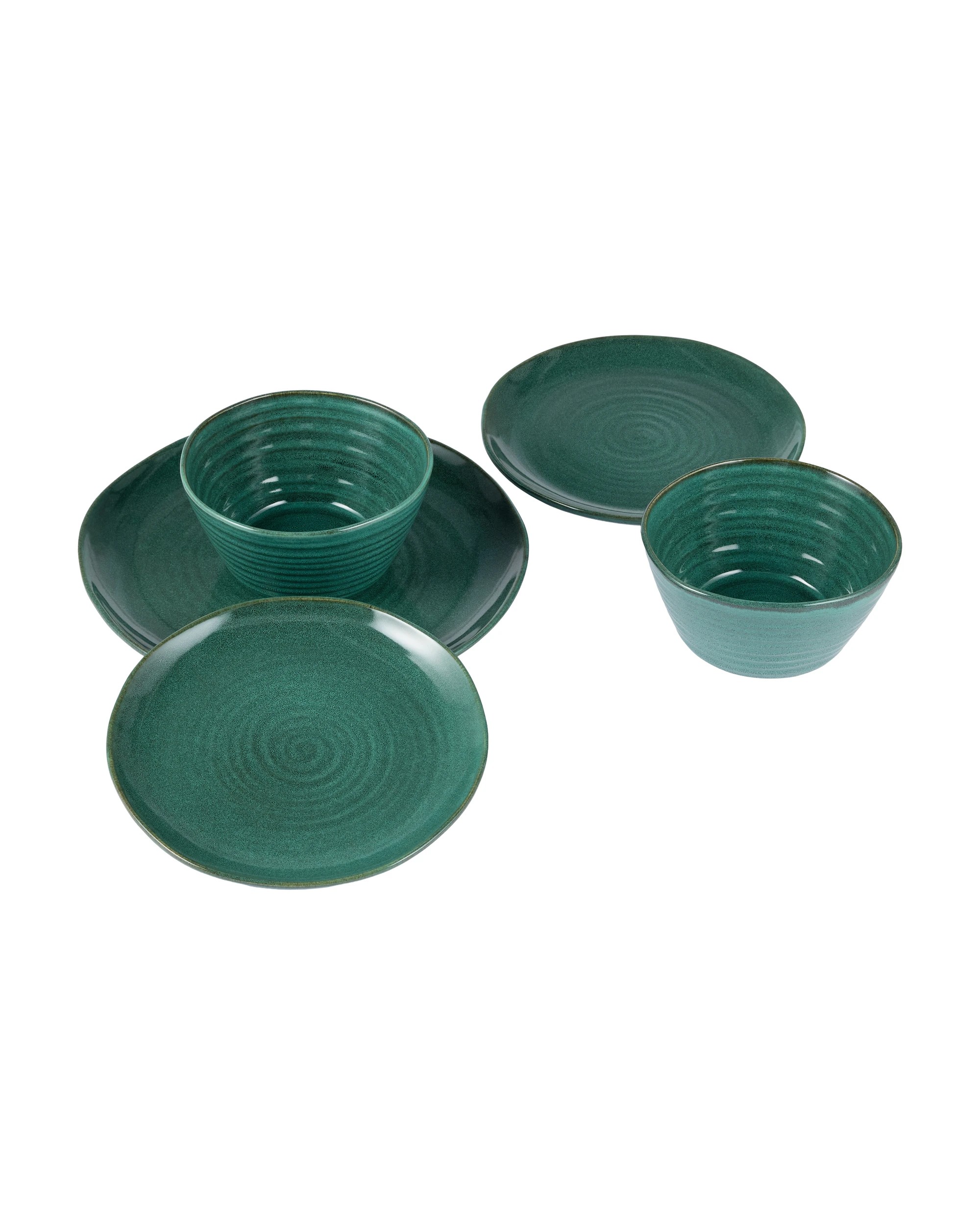 3 Green Swirl 12 Piece Dinner Set, 3 of 7