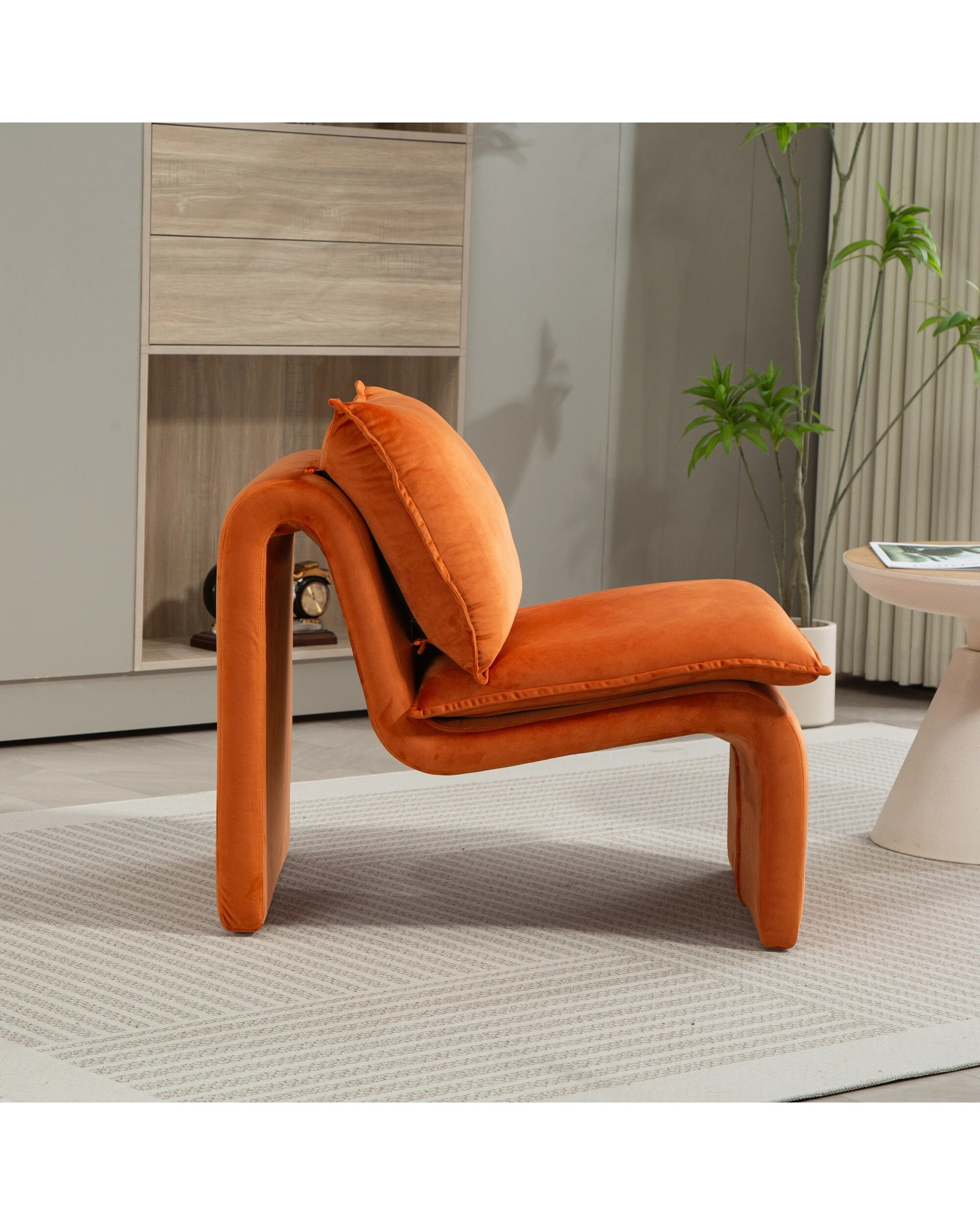 4 IHOMDEC Stylish Single Accent Sofa Chair - Orange - Orange, 4 of 10
