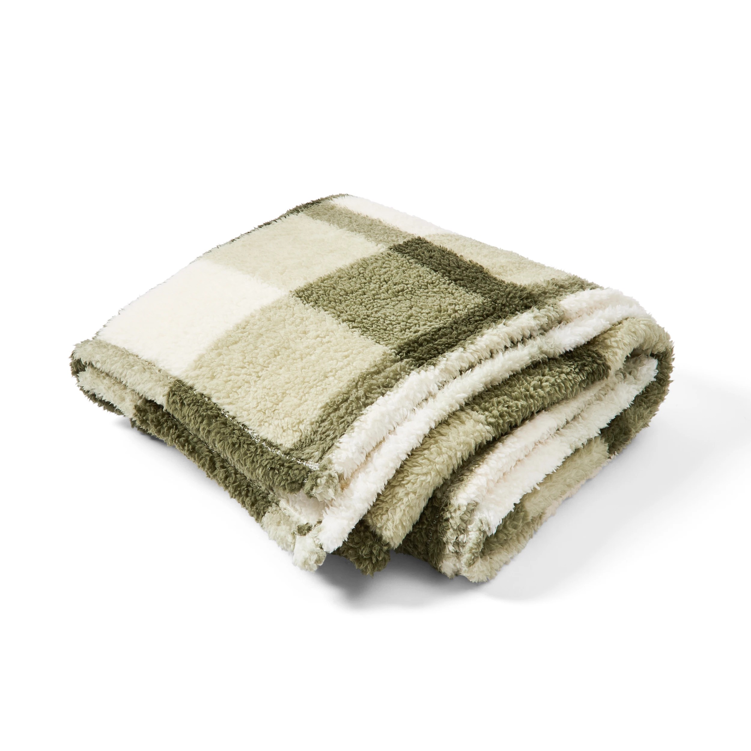 3 Check Teddy Throw - Green, 3 of 6