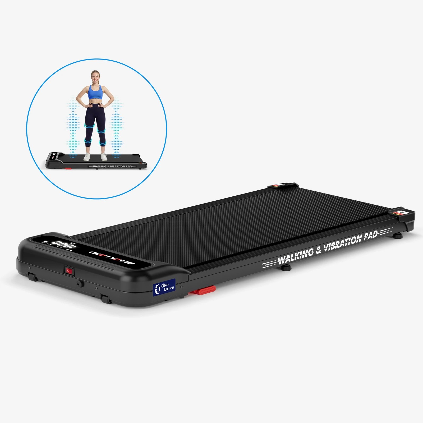 1 Black Lord Treadmill 4-in-1 Walking Vibration Pad Incline with Magnetic Remote - Black, 1 of 9