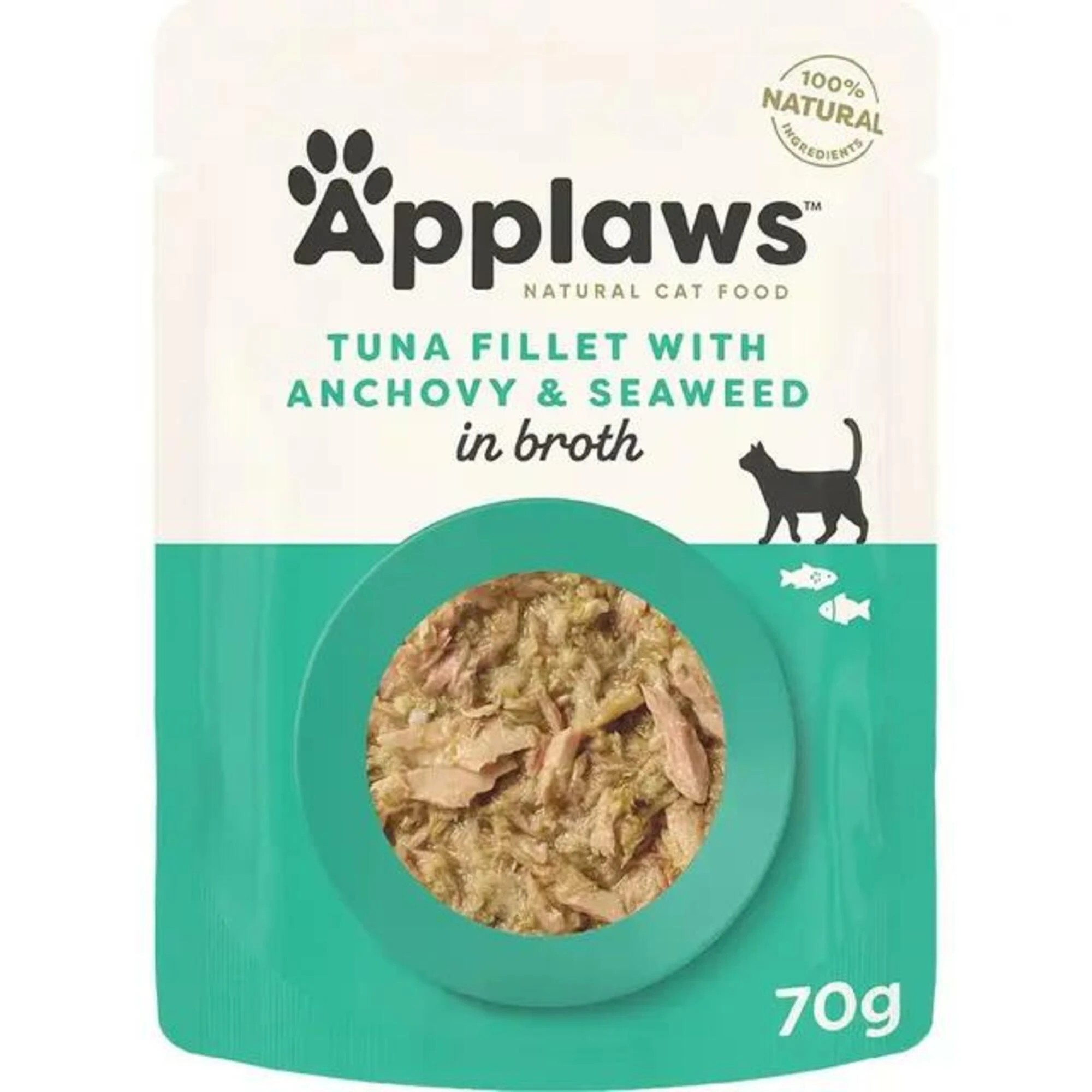 1 Applaws Cat Broth Pouch - Tuna & Anchovy 70g 16pc, 1 of 2