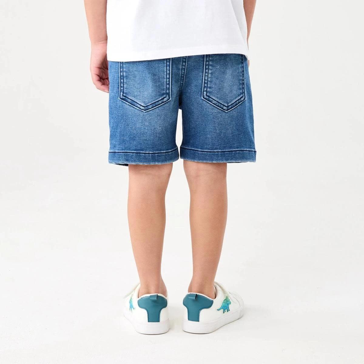 2 Knit Denim Shorts MID WASH, 2 of 6