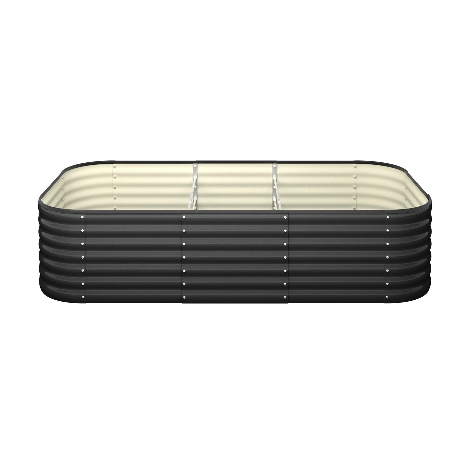 6 Livsip 9-IN-1 Raised Garden Bed Modular Kit Planter Oval Galvanised Steel 56CM H - Grey, 6 of 7