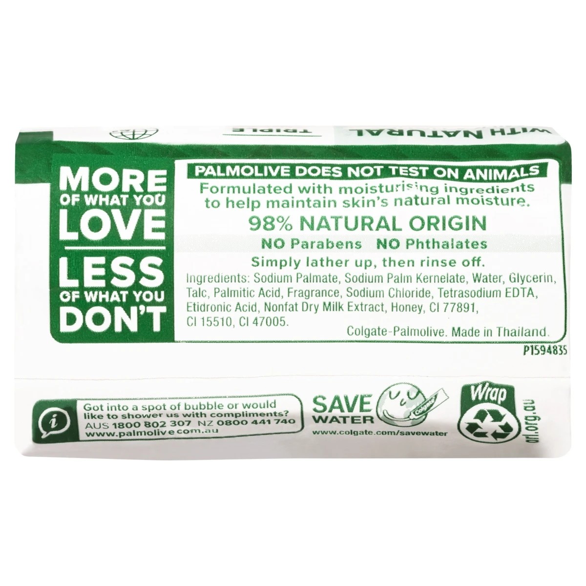 10 Palmolive 10 Pack Naturals Moisture Care Bar Soap 90g - Milk & Honey, 10 of 10