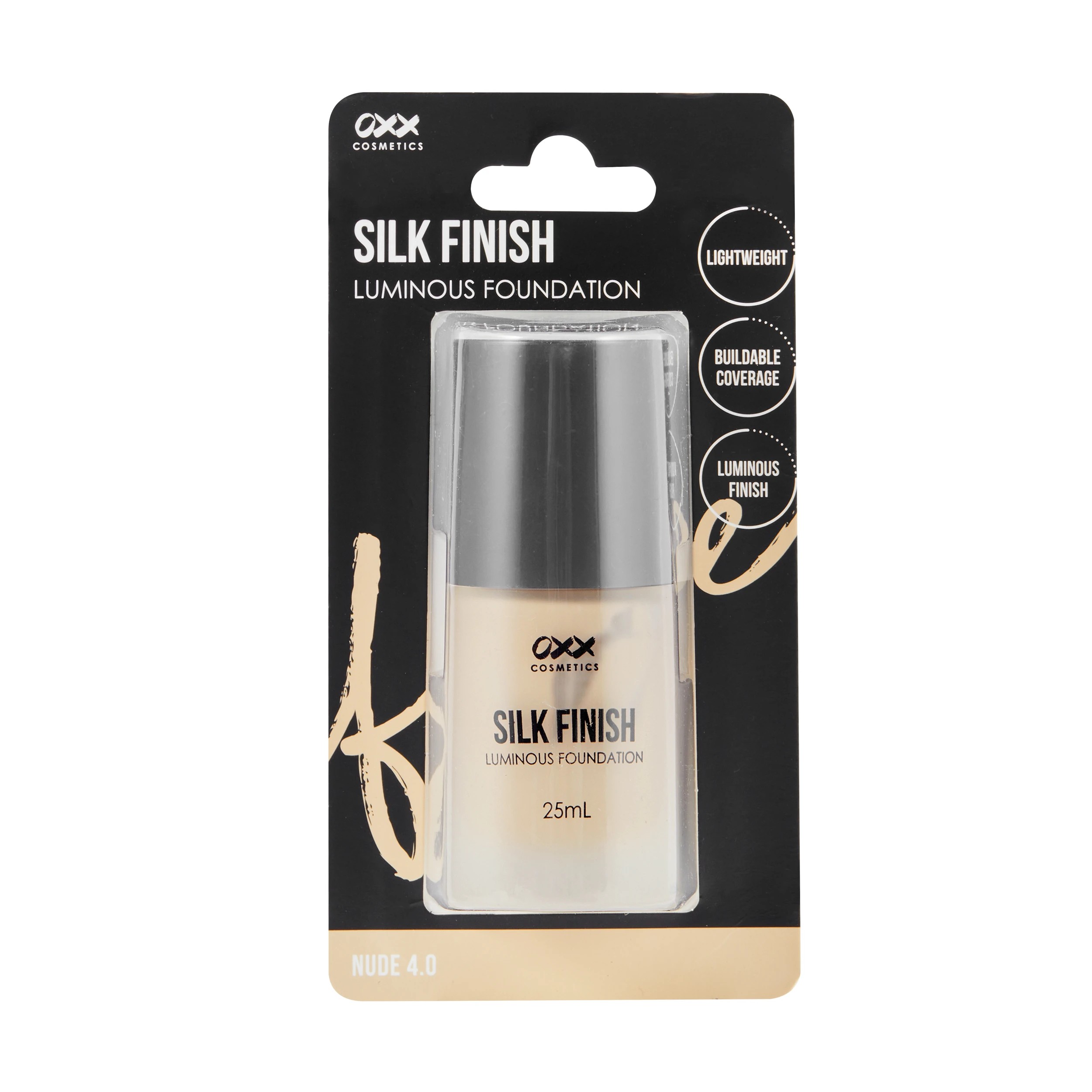1 OXX Cosmetics Silk Finish Luminous Foundation - Nude 4.0, 1 of 8