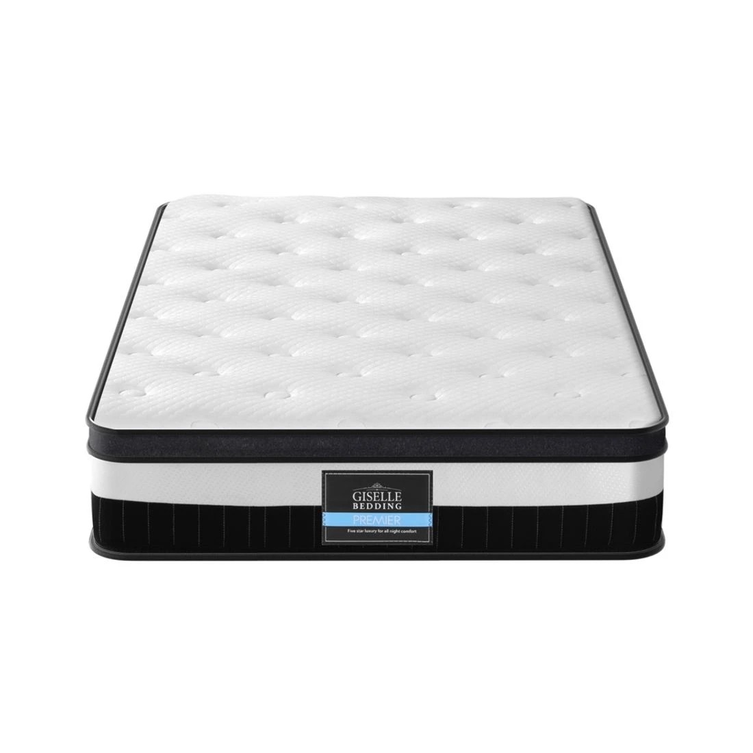 3 Giselle Bedding 30cm Mattress Medium Firm Euro Top Pocket Spring Hybrid Mattresses - King Single Bed - White, 3 of 7