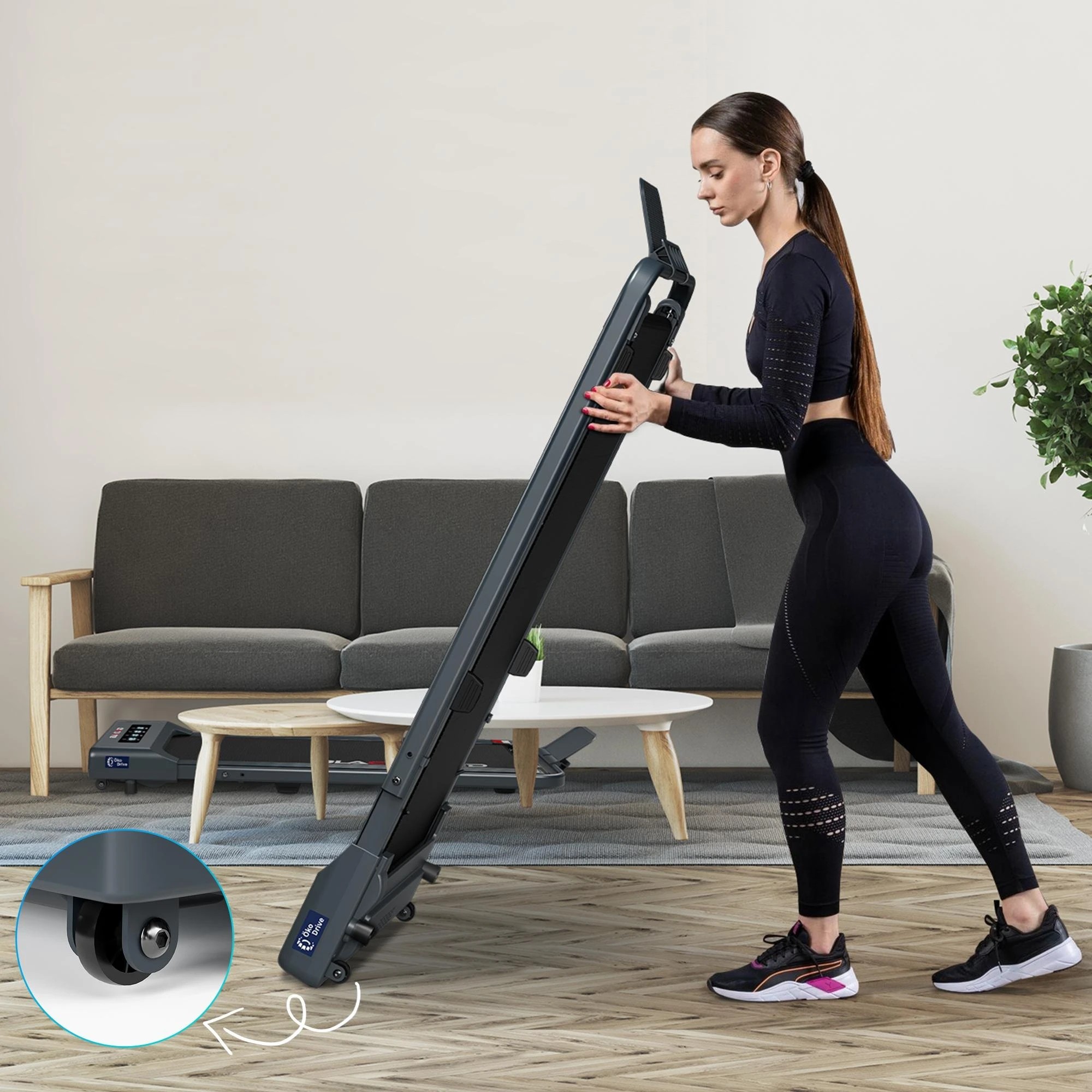 10 Black Lord Treadmill Electric Walking Pad Under Desk Foldable Gym 400mm - Grey, 10 of 10