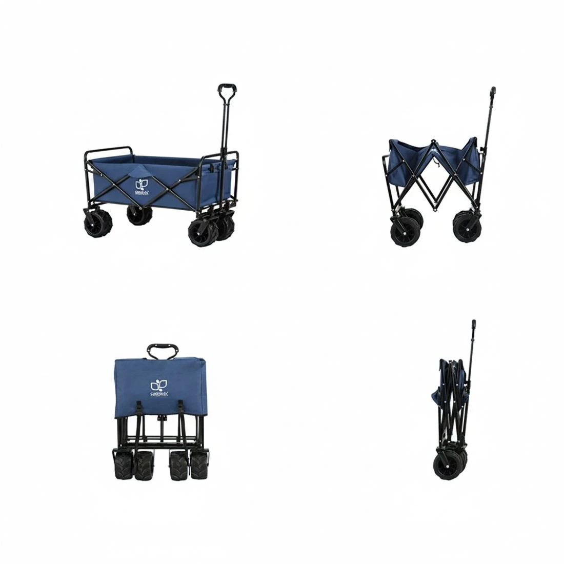 6 Gardeon Garden Cart Folding 120kg Trolley Camping Wagon Barrow Outdoor Beach - Blue, 6 of 8