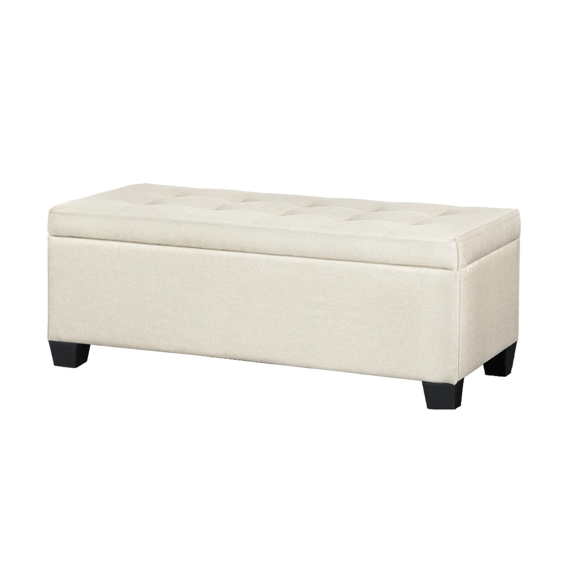 1 Artiss Storage Ottoman Blanket Box 97cm Linen - White, 1 of 7