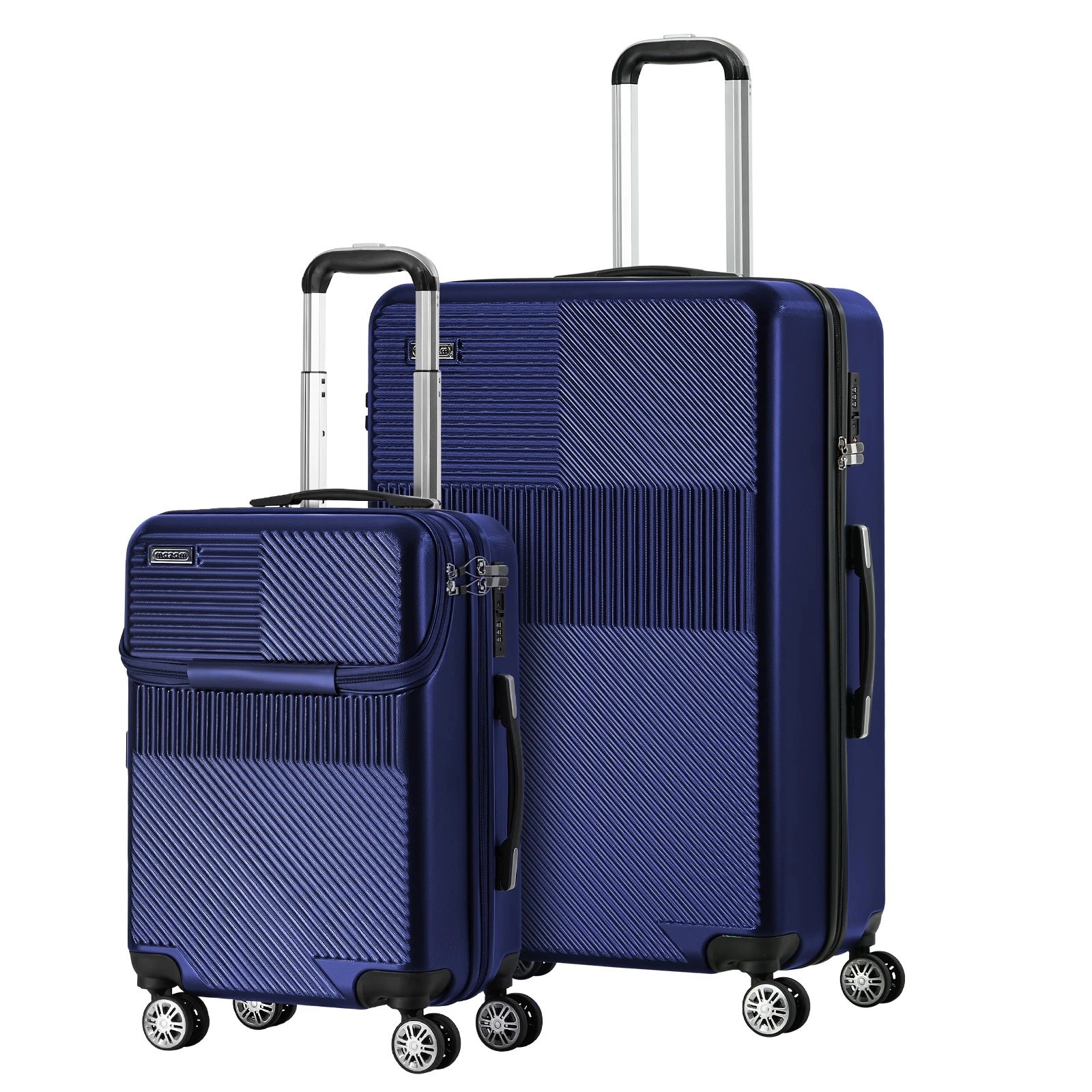 1 Mazam 2PCS Luggage Suitcase Trolley Set TSA Carry On Hard Case - Blue, 1 of 9