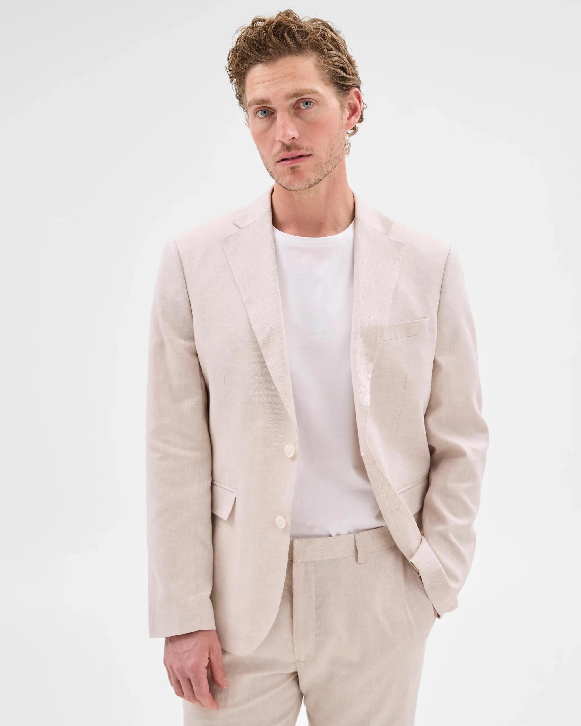 1 European Linen Blend Suit Jacket - Preview NEUTRAL, 1 of 7