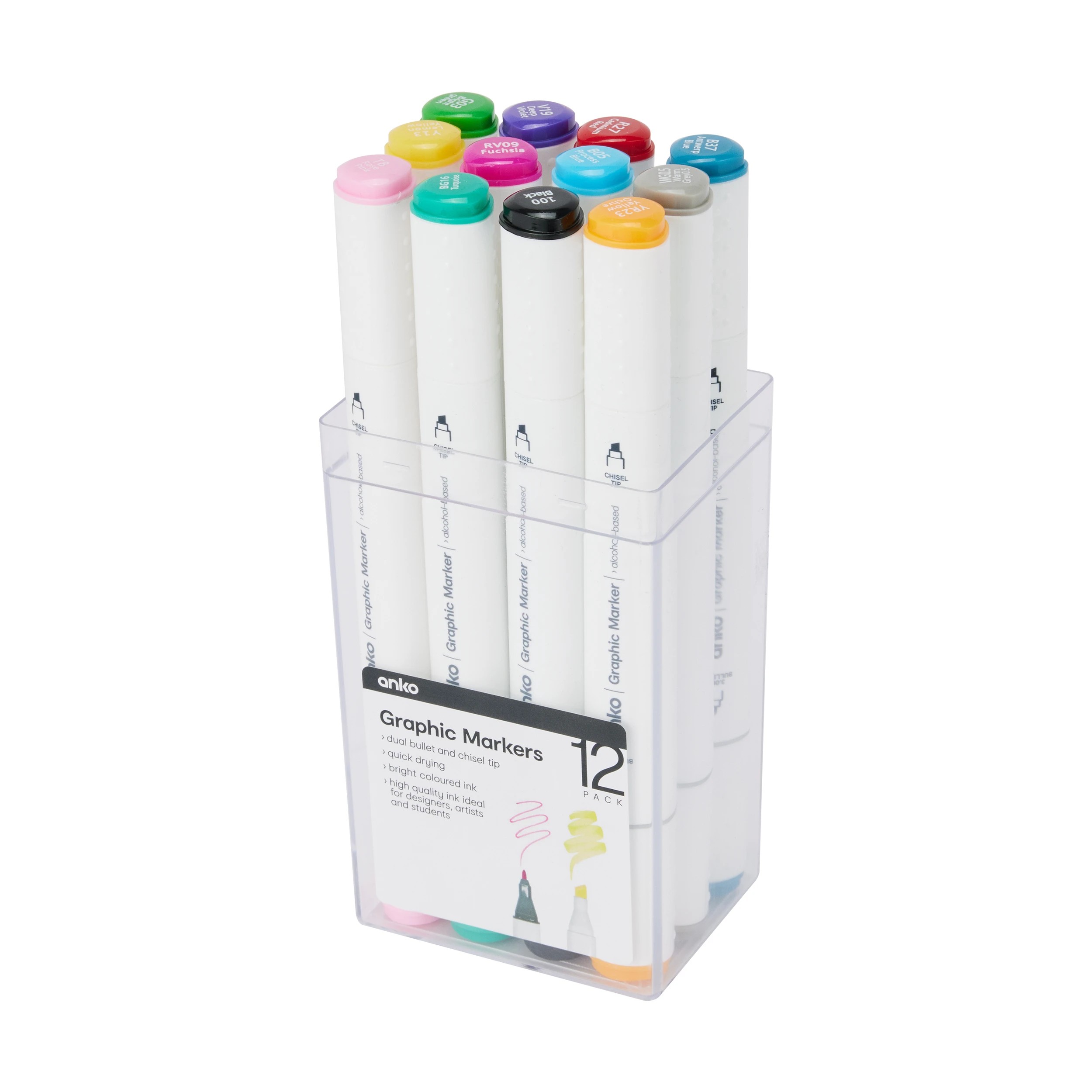 1 12 Pack Graphic Markers, 1 of 8