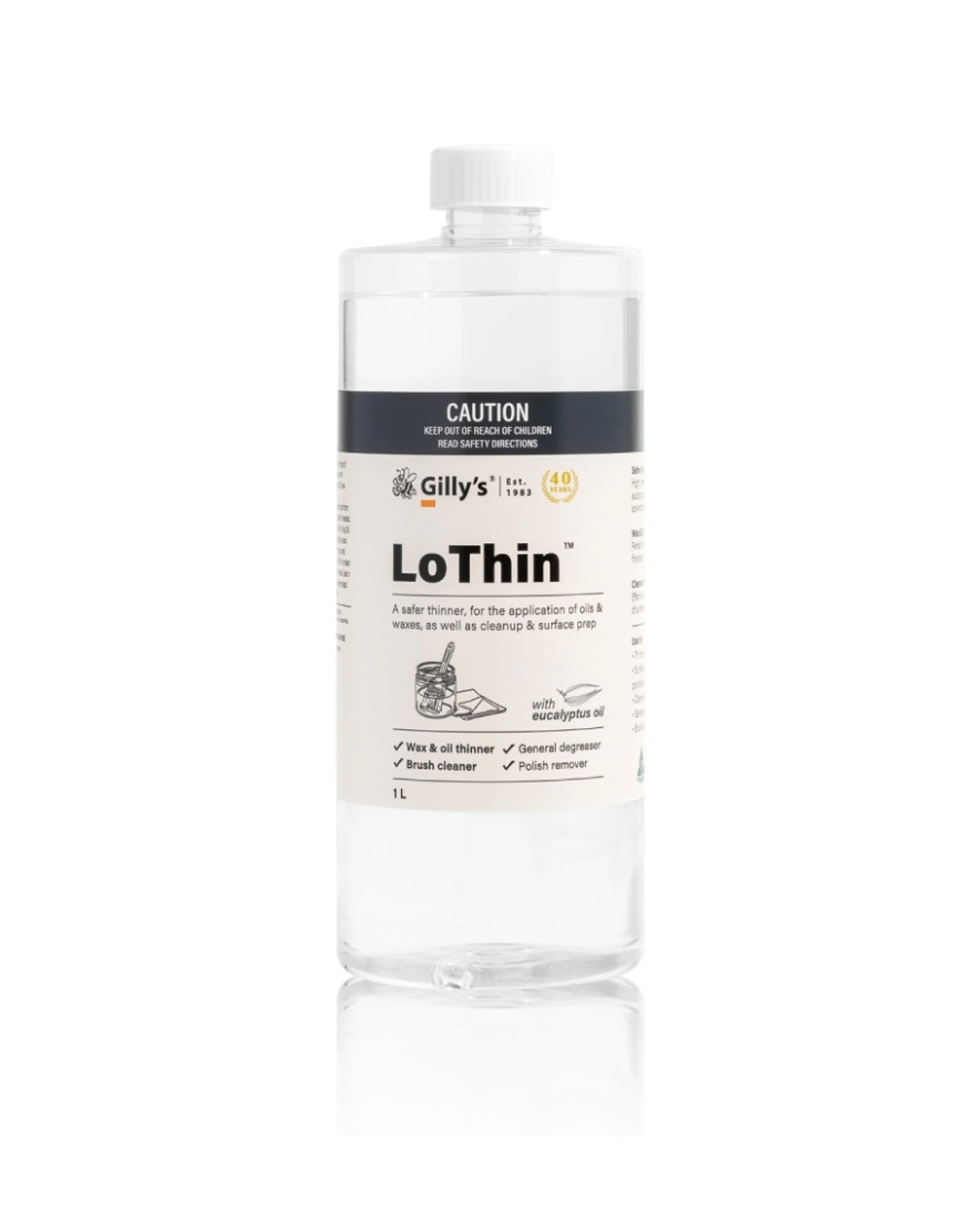 1 Gilly's LoThin Brush Stainless Steel Thinner Cleaner Oil 1L - Clear, 1 of 1