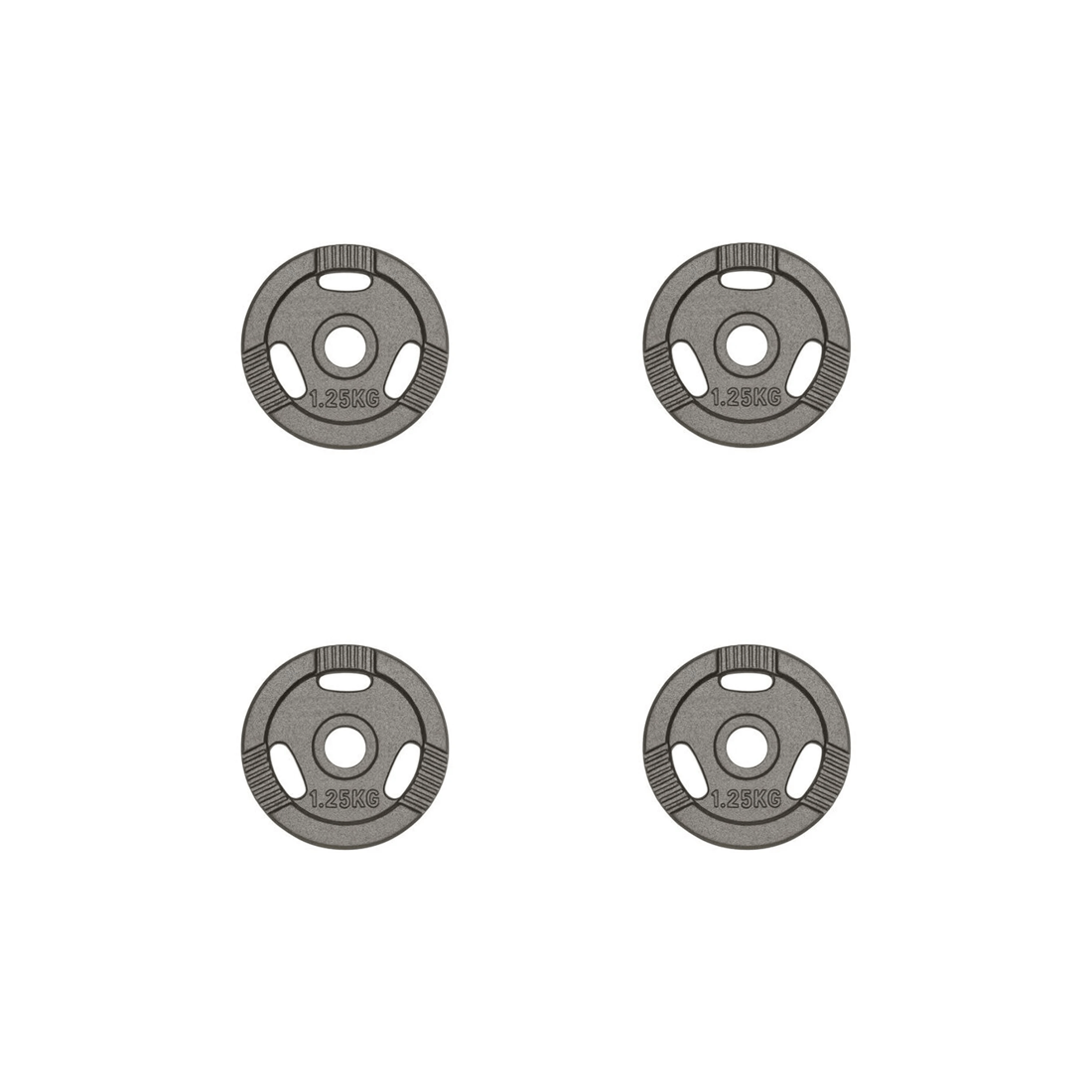 1 BODYWORX Ezy Grip Standard Disc Weight Plates 4 Pack 1.25kg Cast Iron 30mm - Black, 1 of 2