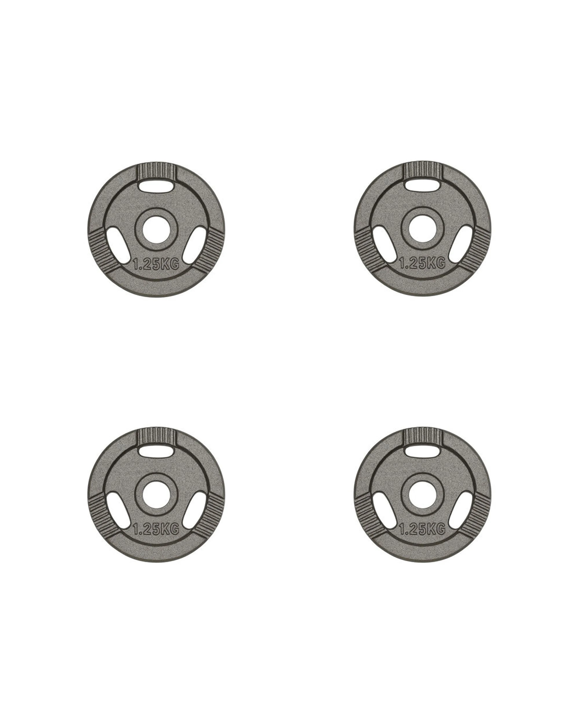1 BODYWORX Ezy Grip Standard Disc Weight Plates 4 Pack 1.25kg Cast Iron 30mm - Black, 1 of 2