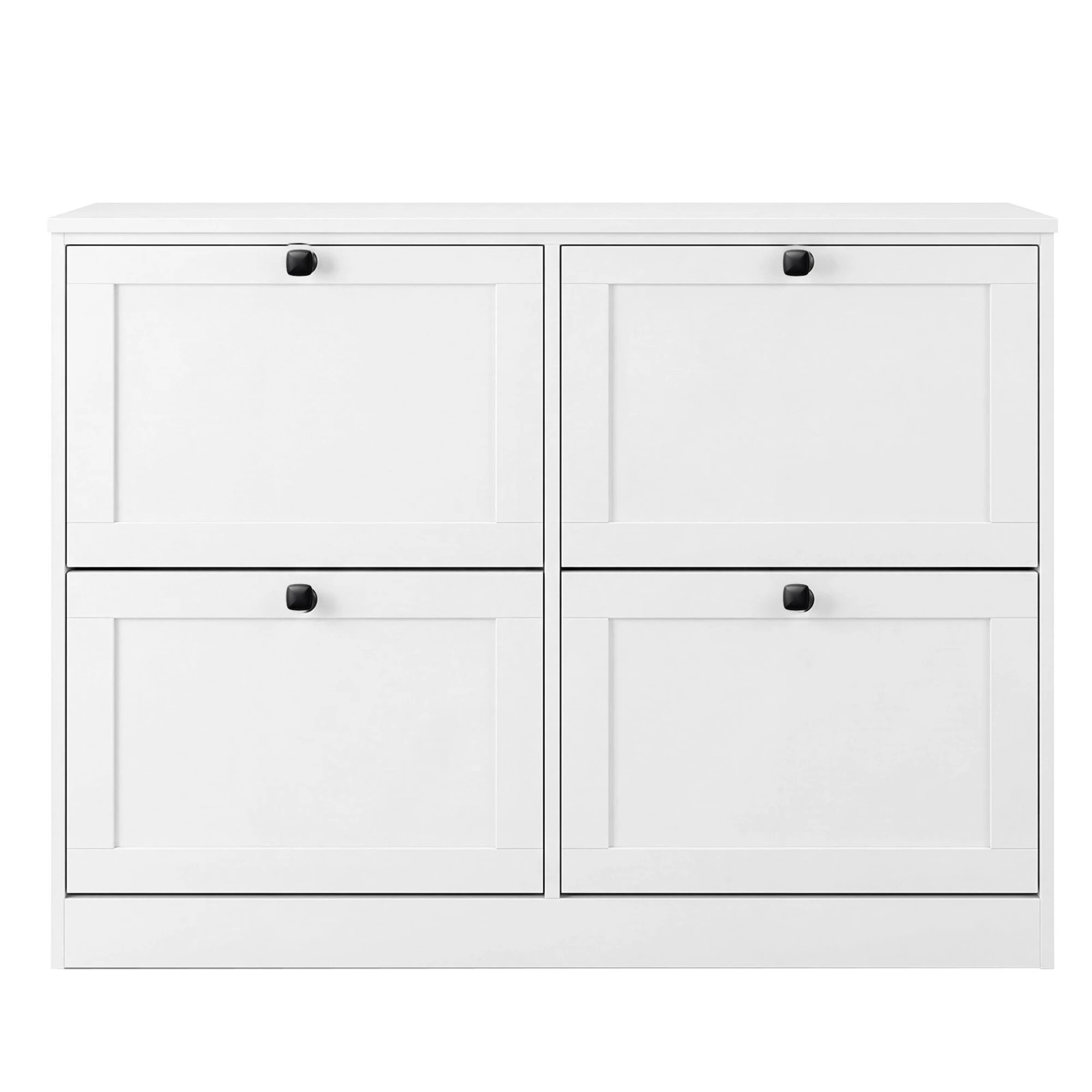 2 Levede Shoe Cabinet With 4 Flip Drawers - White, 2 of 5