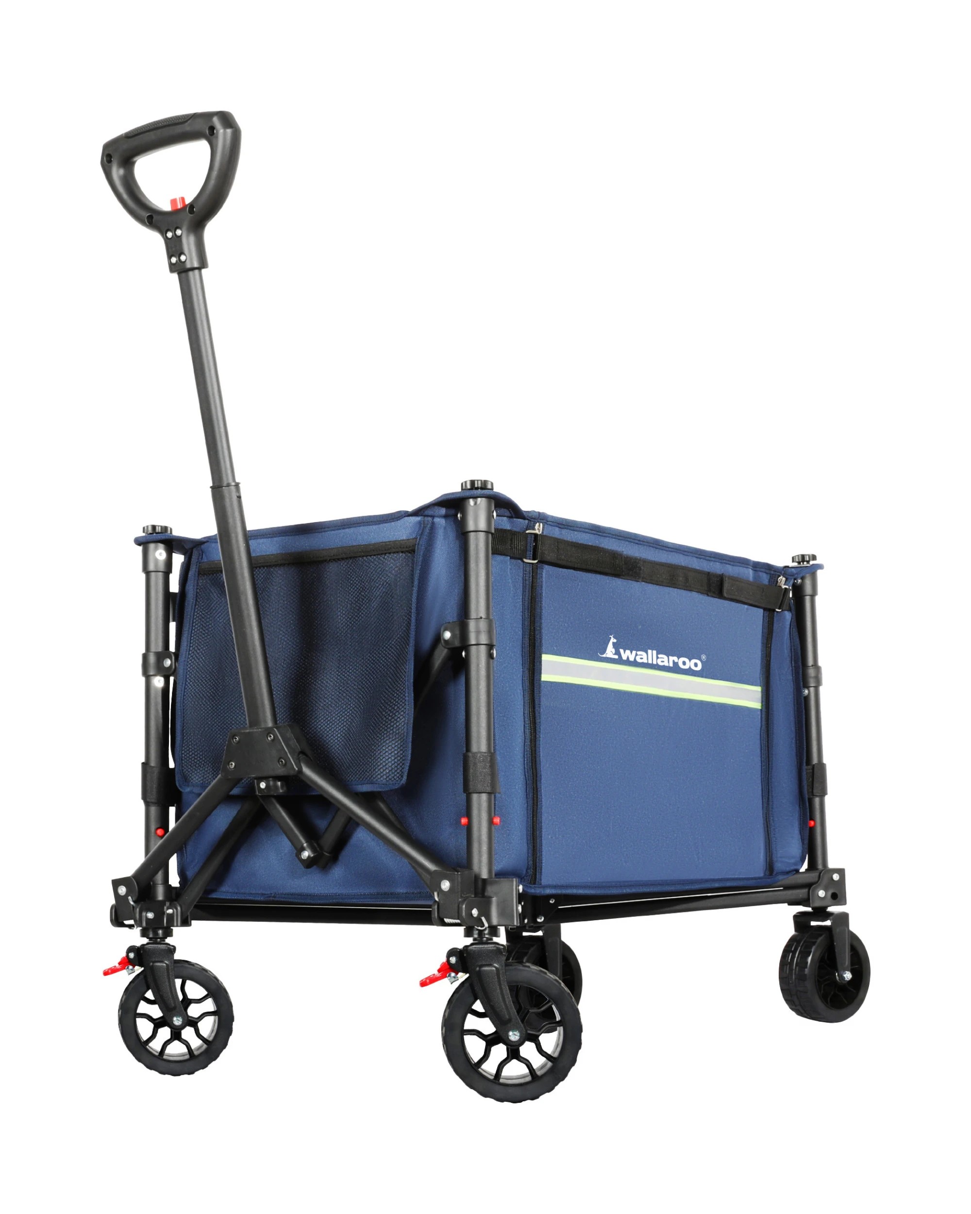 1 Wallaroo Collapsible 120L Camping Trolley Steel Frame Storage Gardening Picnic Cart - Blue, 1 of 8
