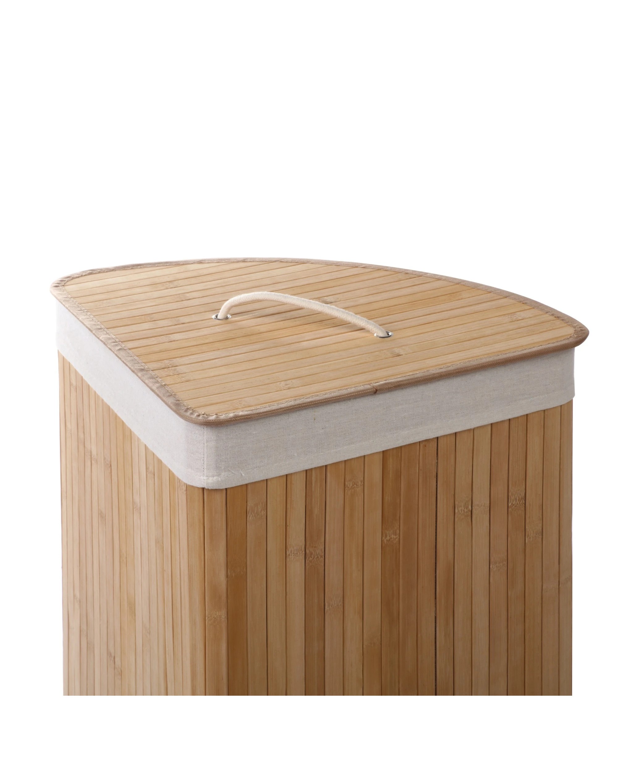 3 Sherwood Home Foldable Bamboo Corner Laundry Hamper - Natural, 3 of 8