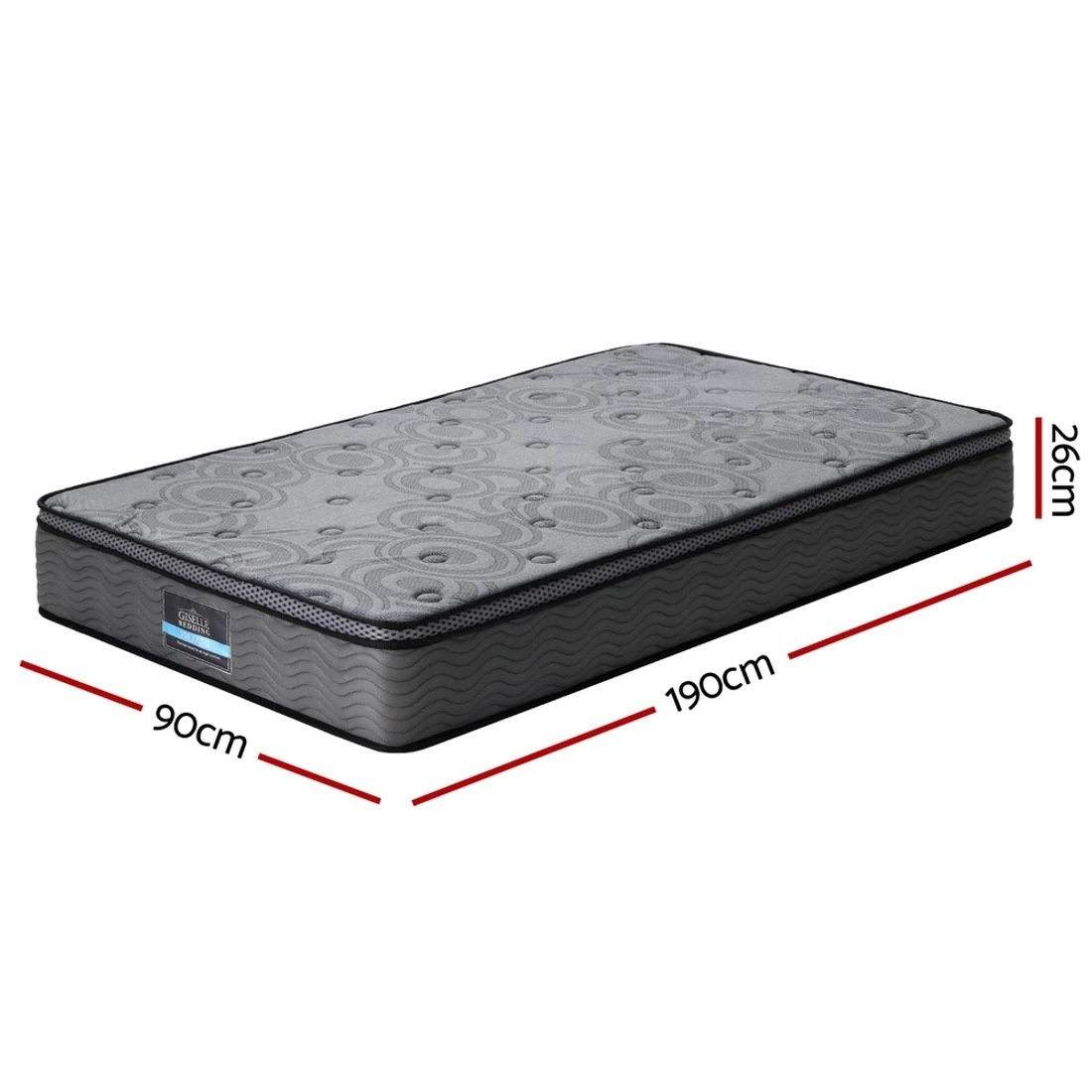 2 26cm Mattress Bed Giselle Single
 - grey, 2 of 7