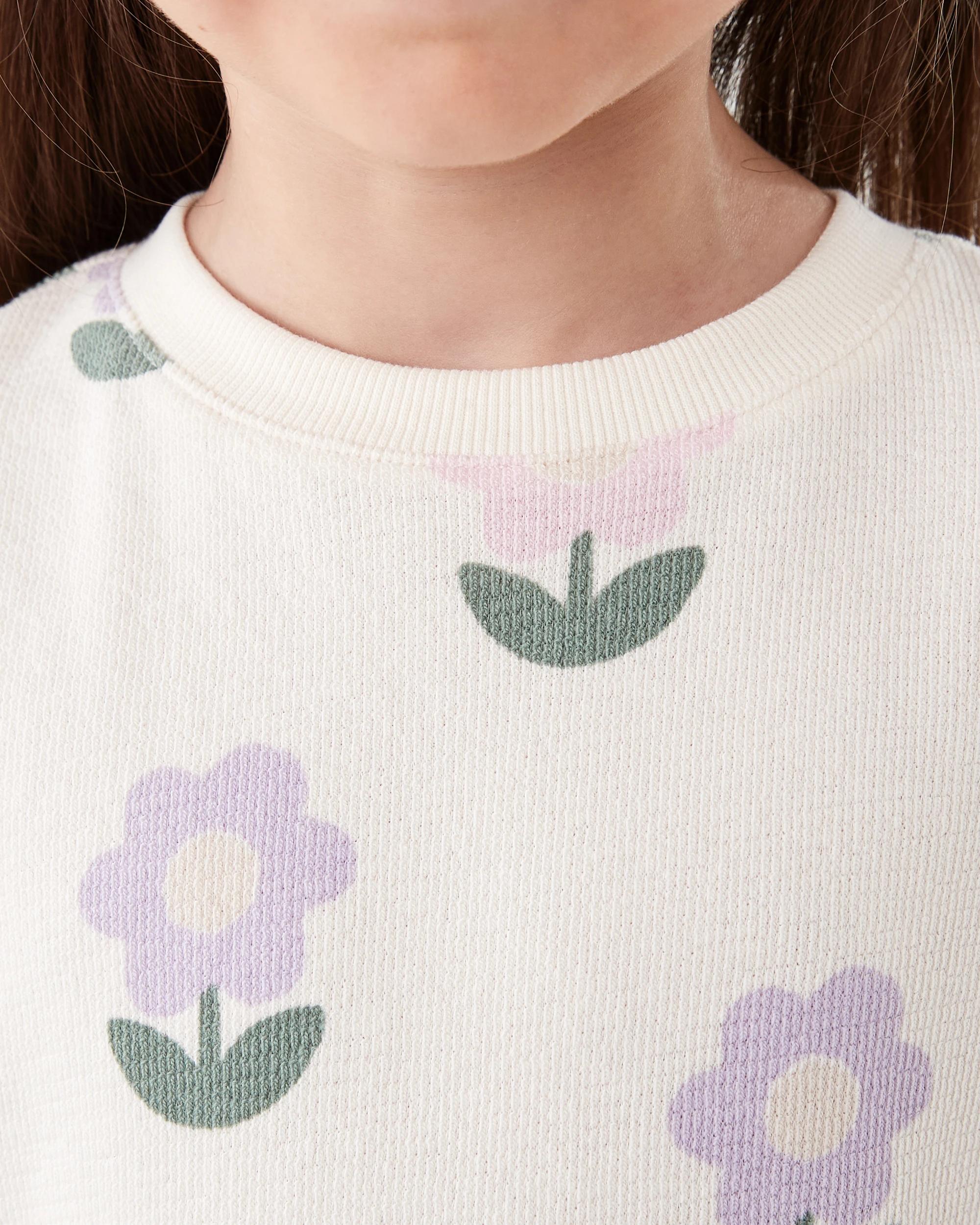 4 Slub Jacquard T-shirt Bge Floral, 4 of 7