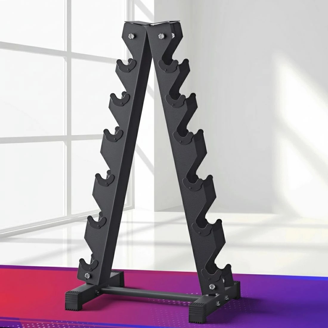 7 Everfit Dumbbells Rack 6 Tier Dumbbell Stand Home Gym Storage 200kg - Black, 7 of 7