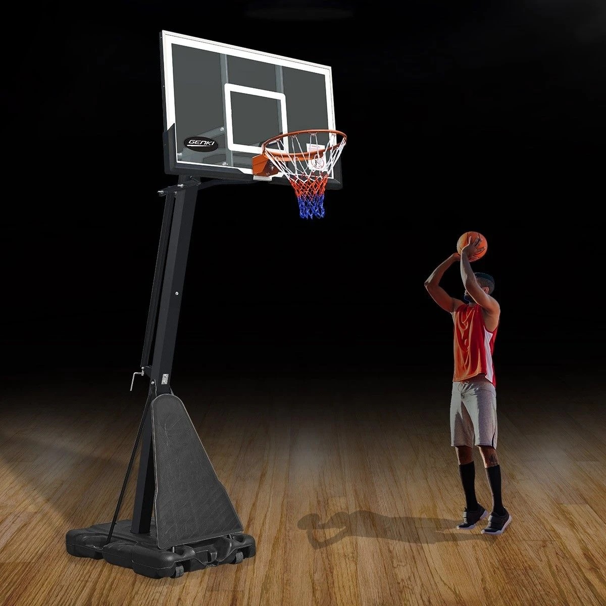 3 Ausway 2.45m 3.05m Height Adjustable Portable Basketball System, 3 of 4