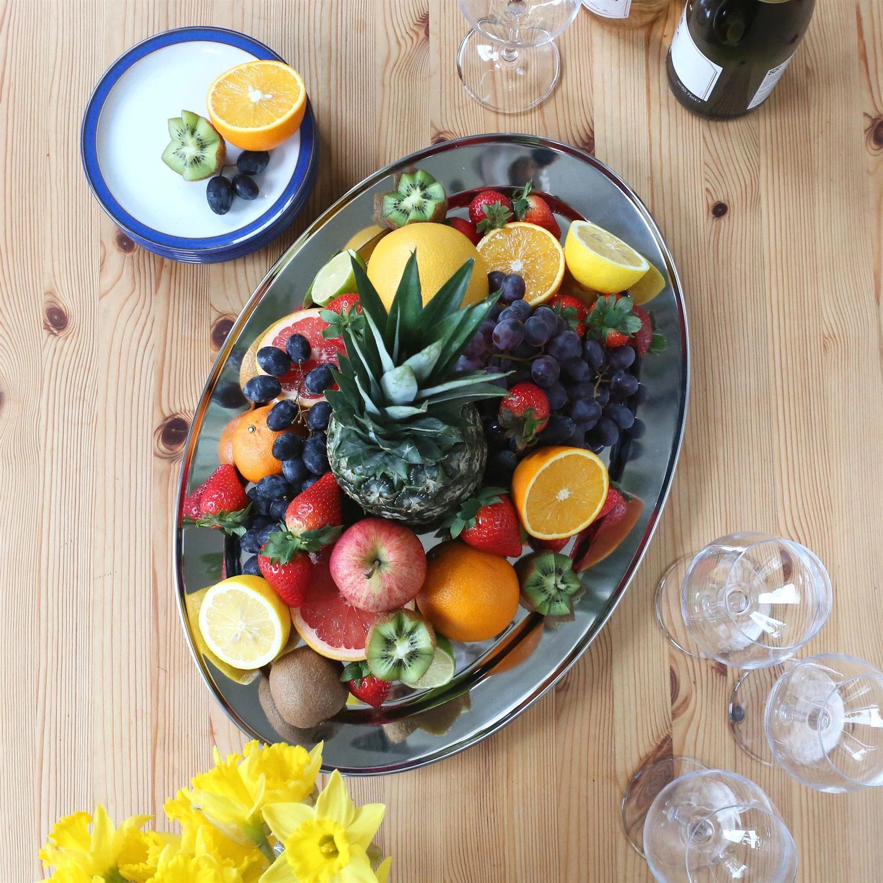 5 Argon Tableware Oval Stainless Steel Serving Platter Dinnerware - 60cm x 41cm - Silver, 5 of 7