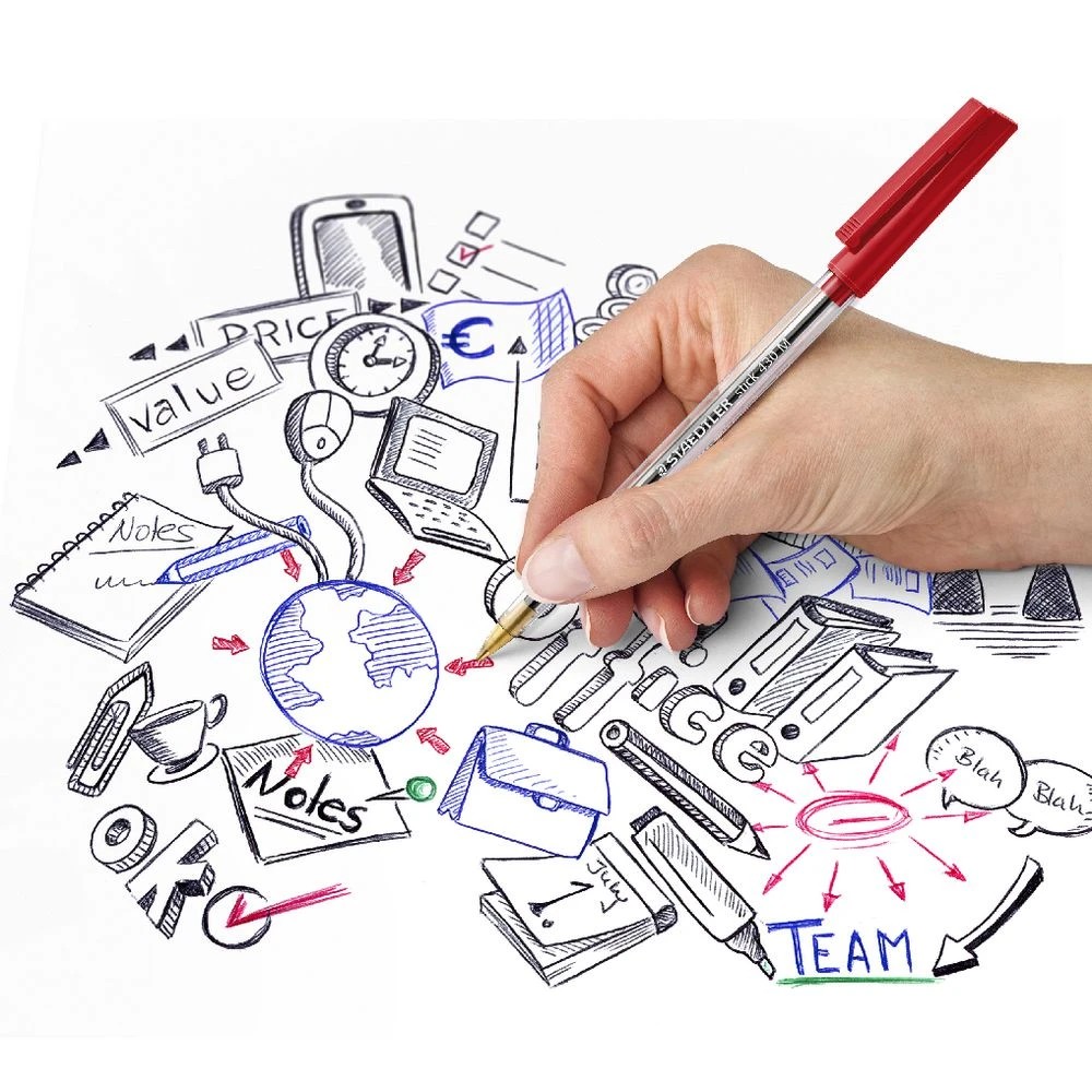 4 Staedtler 430 Stick Ballpoint Pens Medium Assorted 10 Pack, 4 of 5