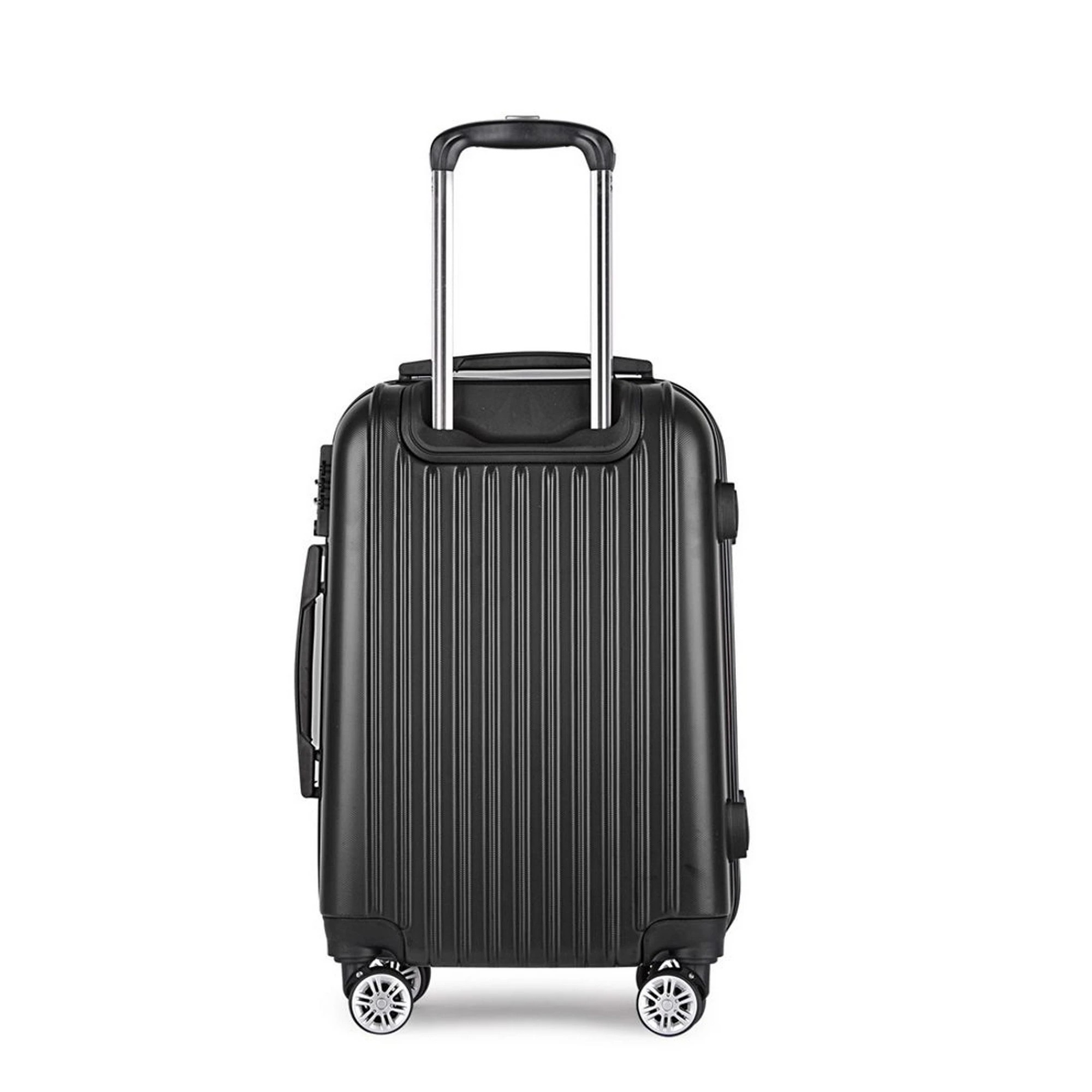 2 Wanderlite 28" 75cm Luggage Trolley Travel Set Suitcase Carry On Hard Case TSA Lock - Black, 2 of 8