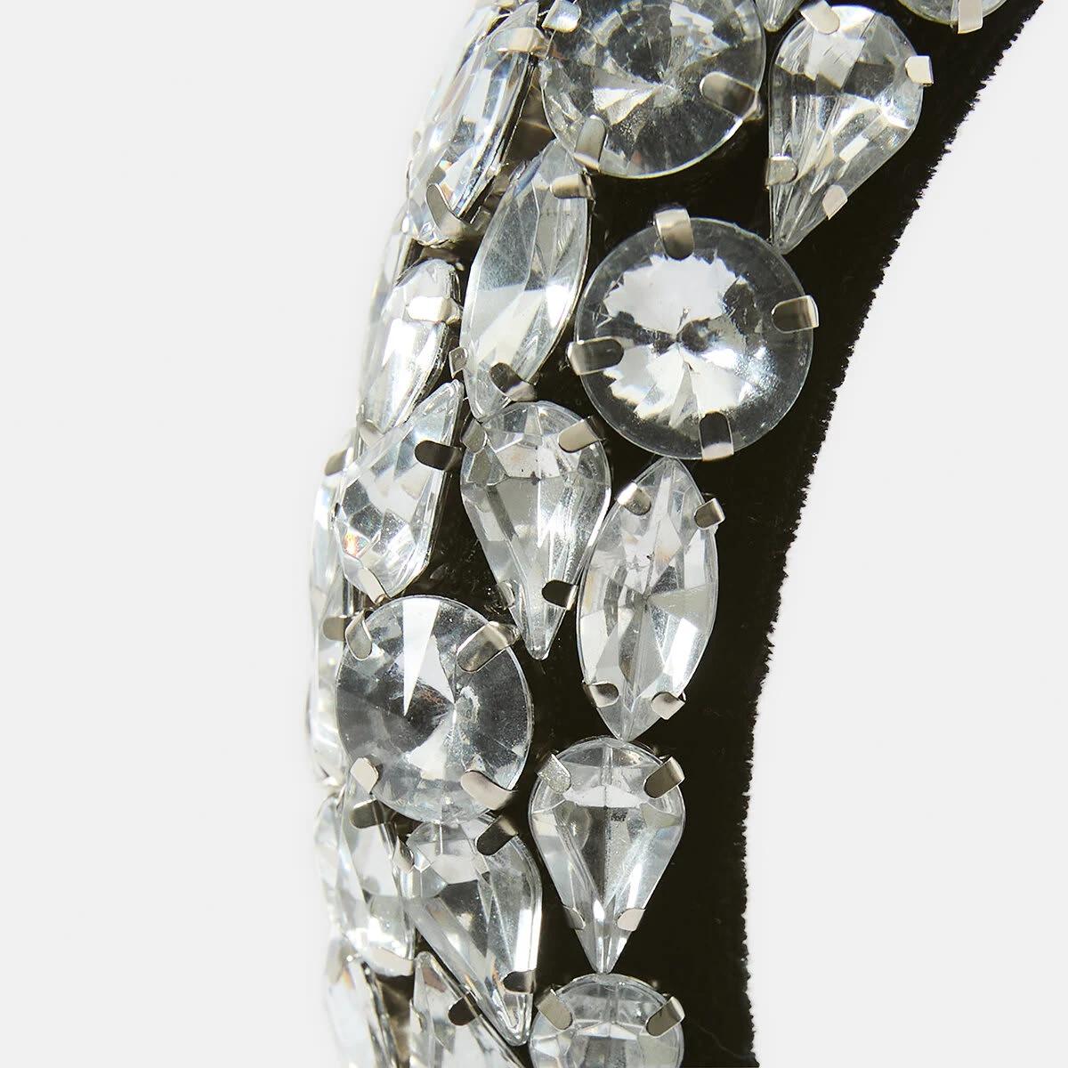 2 Statement Diamante Headband Black, 2 of 5