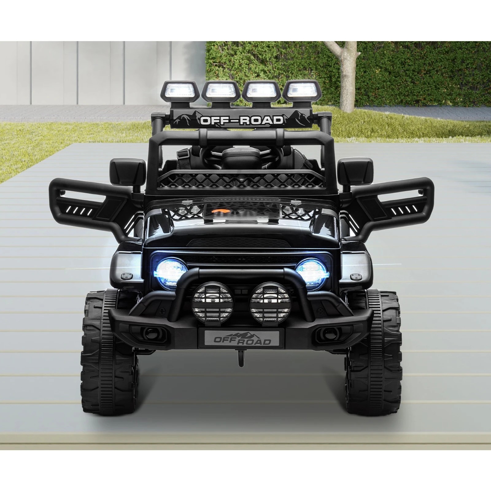 4 Mazam Ride On Car Kids Electric Jeep Bluetooth Light Music Remote Control
 - Black, 4 of 10