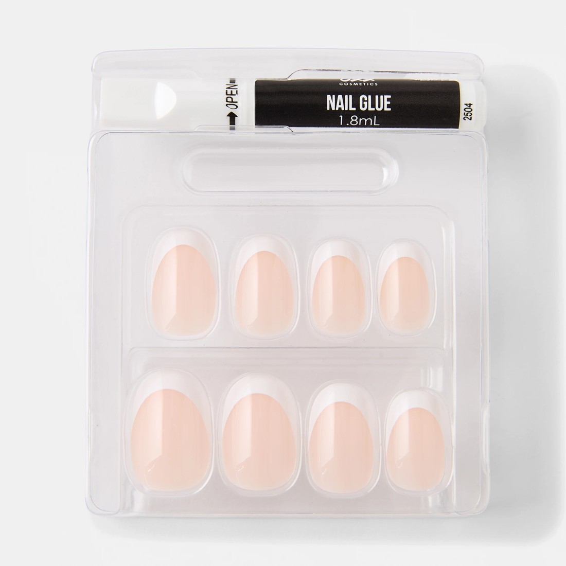 3 OXX Cosmetics 24 Pack Artificial Nails with Adhesive - Oval Shape, French Tip, 3 of 5