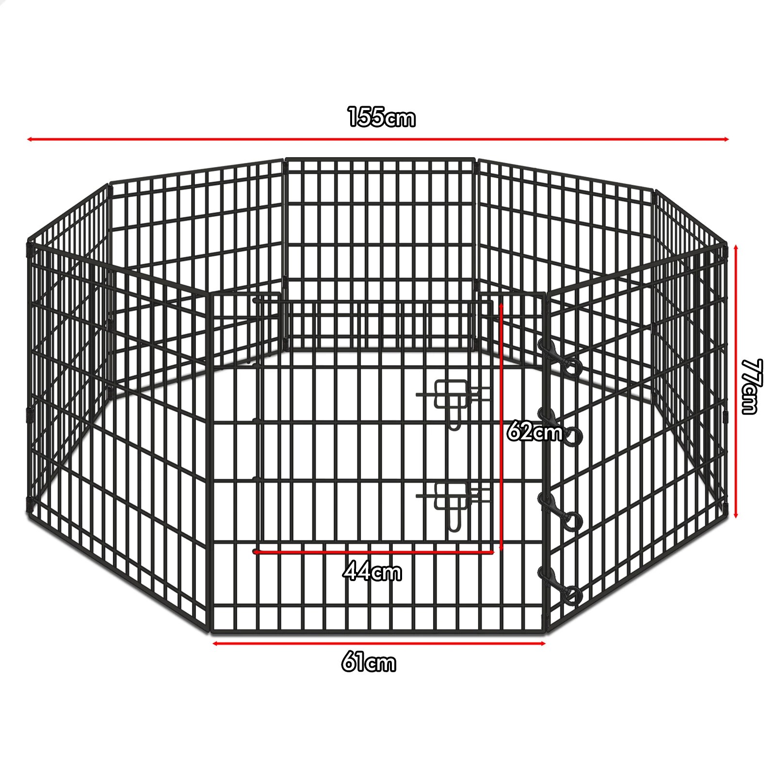 5 Beastie Dog Playpen Pet Metal Cage Fence 8 Panel Enclosure Puppy Pen 30" - Black, 5 of 6