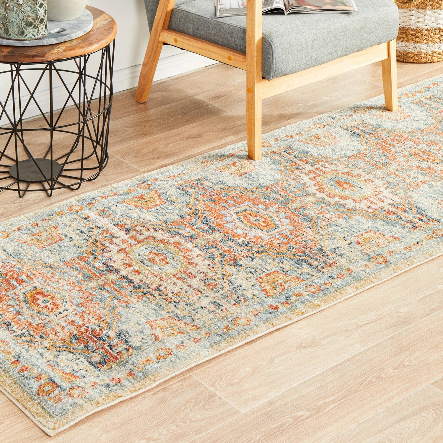 3 Common Ground Rugs Eterna 853 300x80cm - Medium Runner Power Loomed Pet Friendly Rug - Gold, 3 of 9