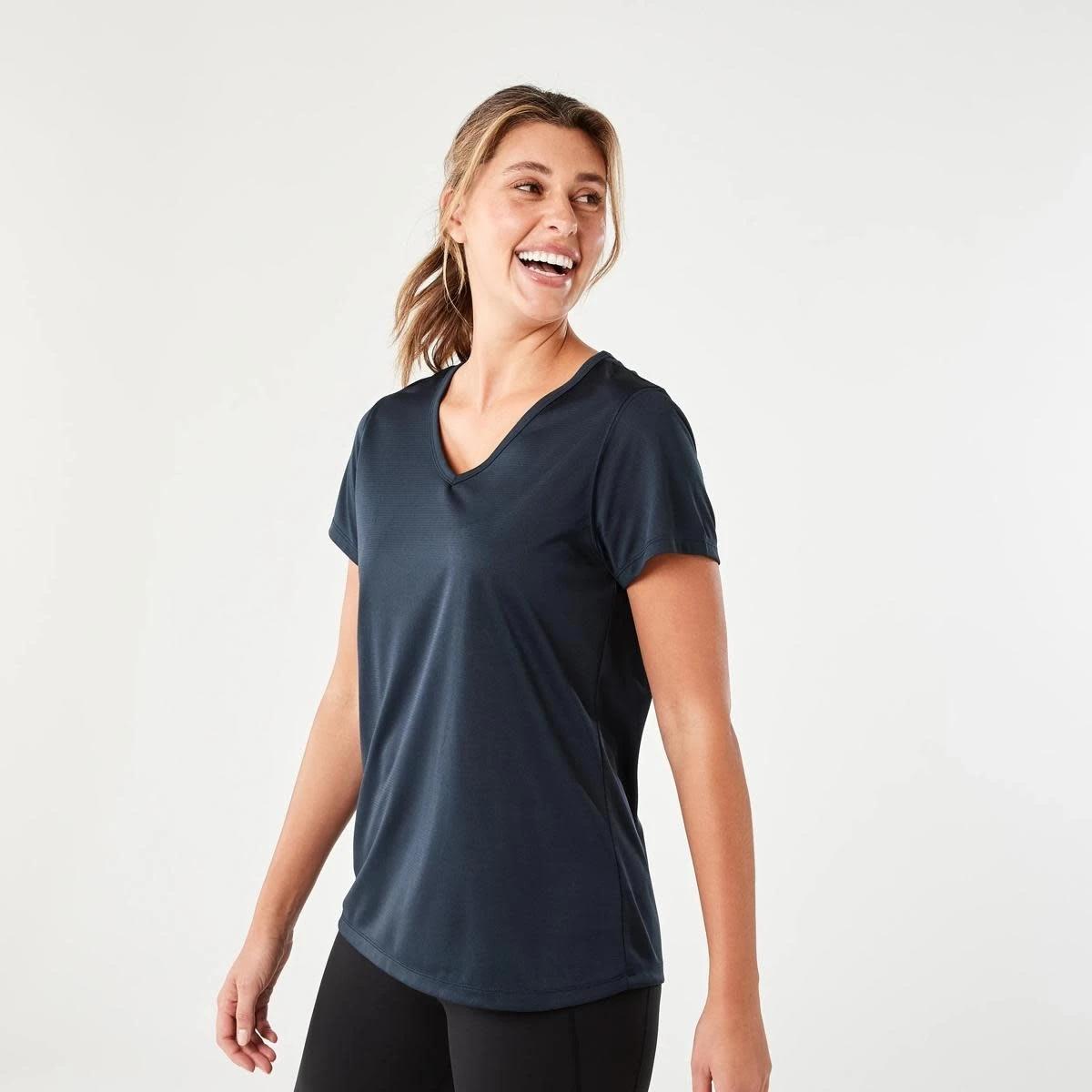 2 Active Womens Core V-Neck T-shirt Shade Navy, 2 of 5